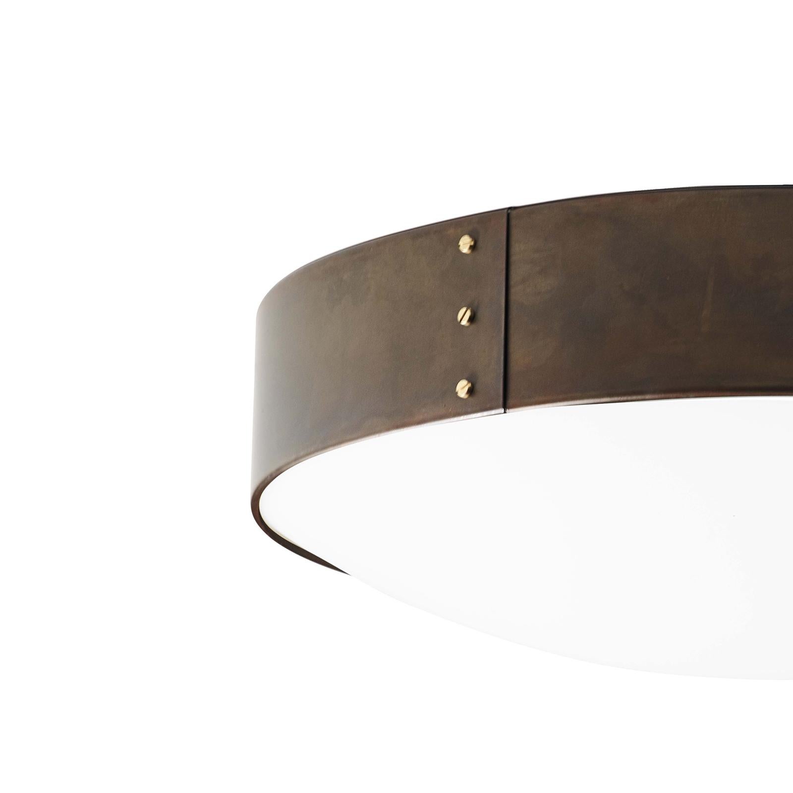 Modern Konsthantverk Svep Large Iron Oxide Ceiling Lamp For Sale