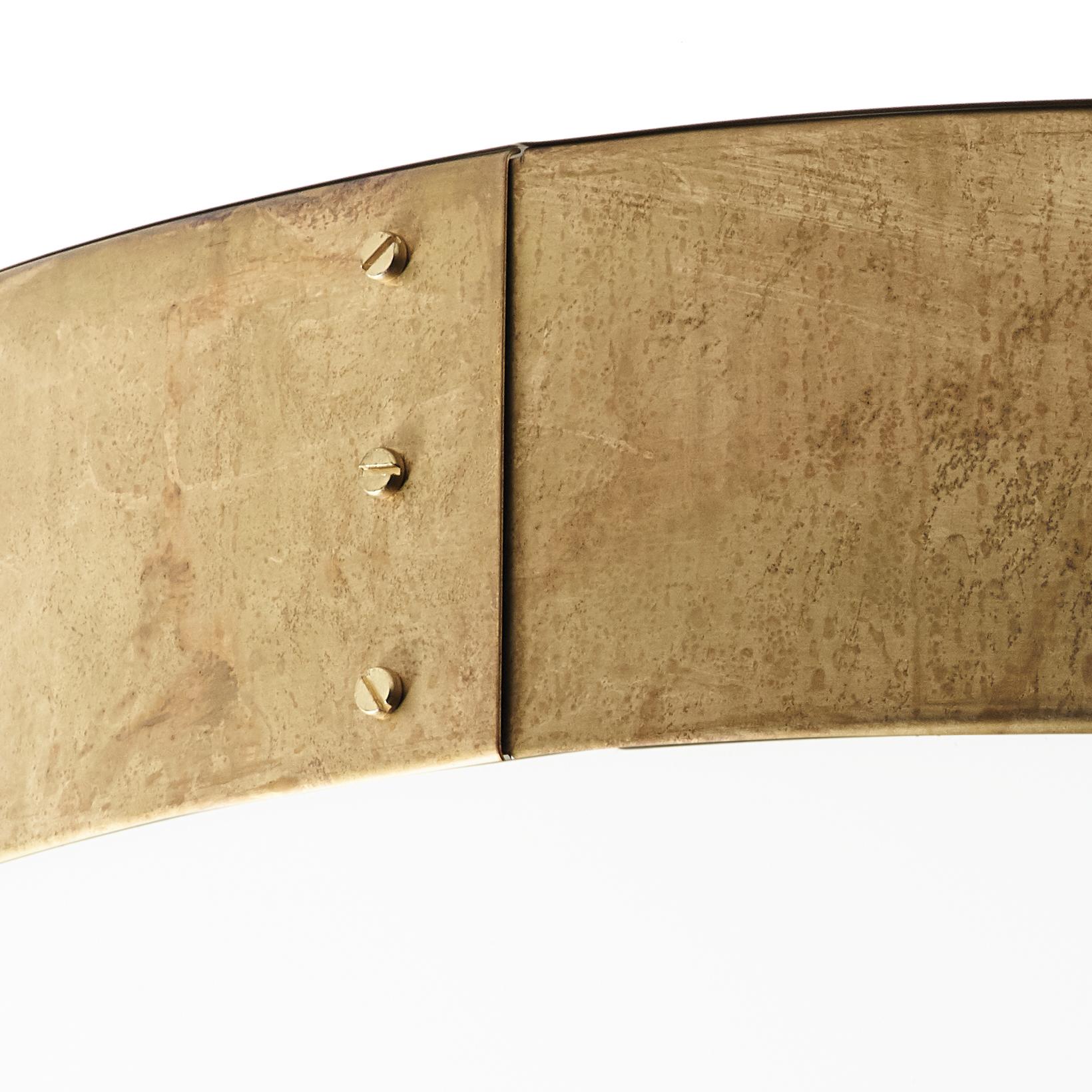 Contemporary Konsthantverk Svep Small Raw Brass Ceiling Lamp For Sale