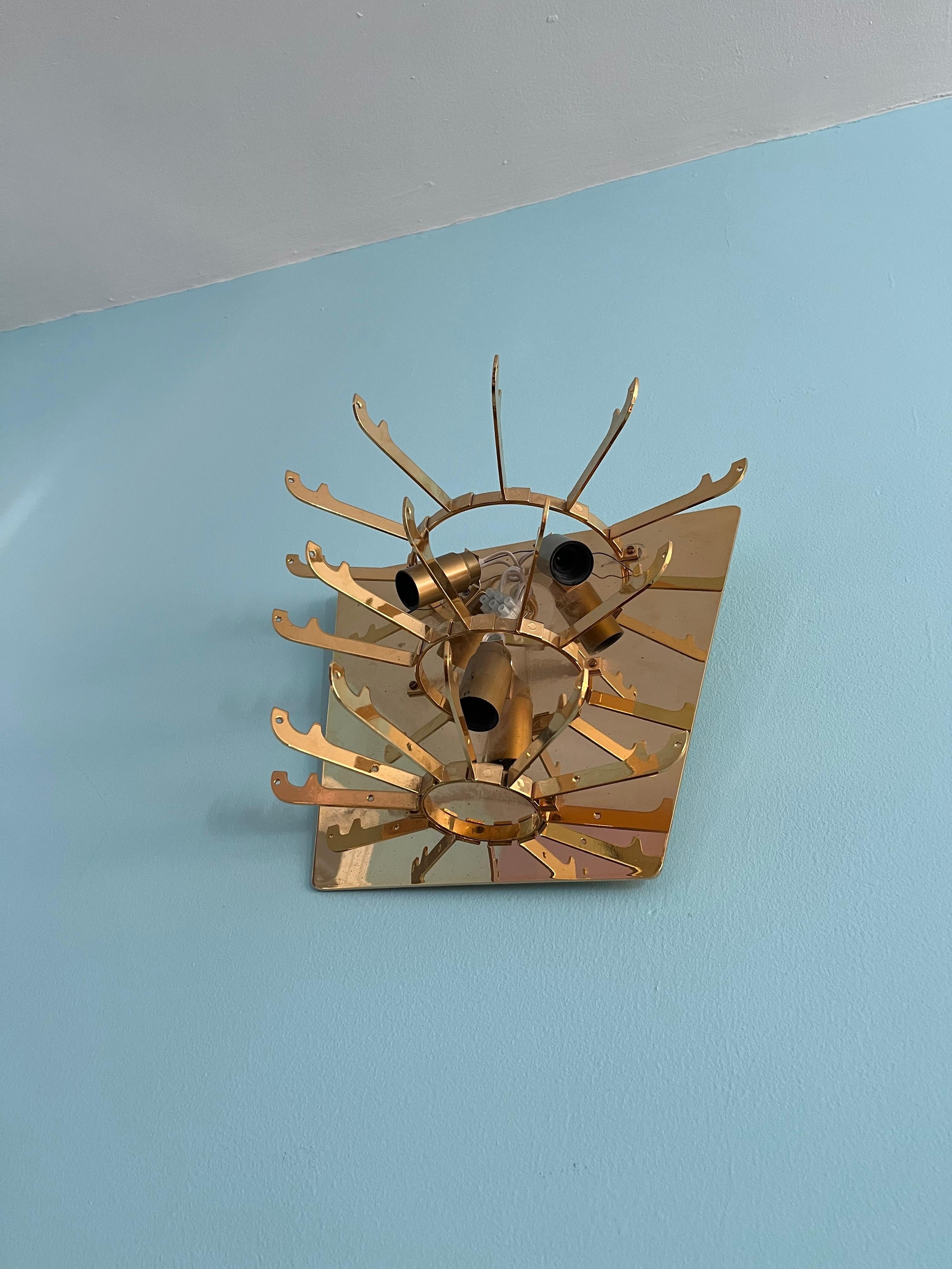 Gunnar Cyren, Aplique de cristal prensado, 1970 Orrefors Suecia en venta 5