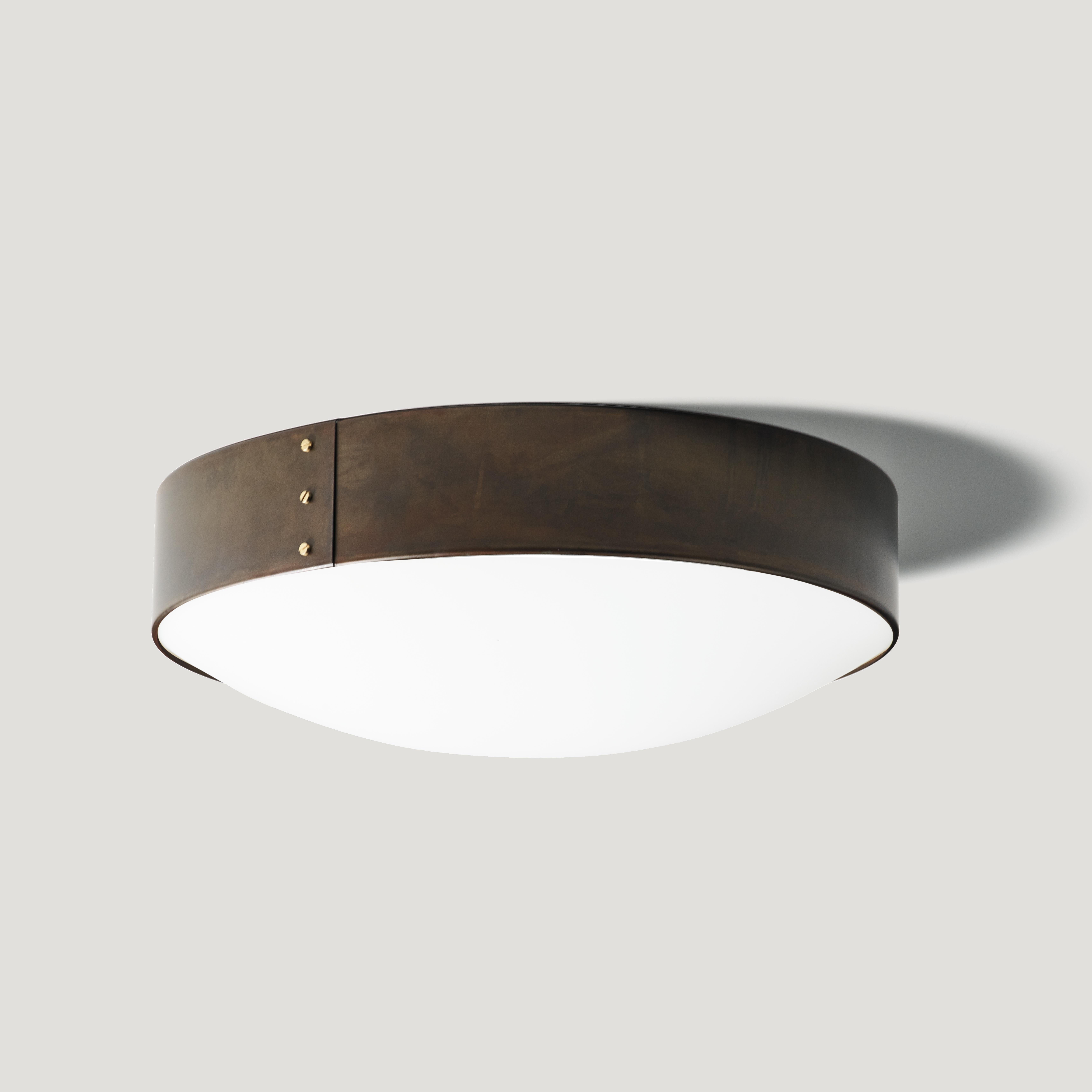 Celling Lamp designed and manufactured by Konsthantverk in Sweden.

3806-6 SVEP
Diameter 450 mm
Height 180 mm
Max 3 x 40 W E14
3806-12 Iron oxide/opal acrylic

The lamps are wiring with standard Europe wiring.

Svep is a ceiling from Konsthantverk