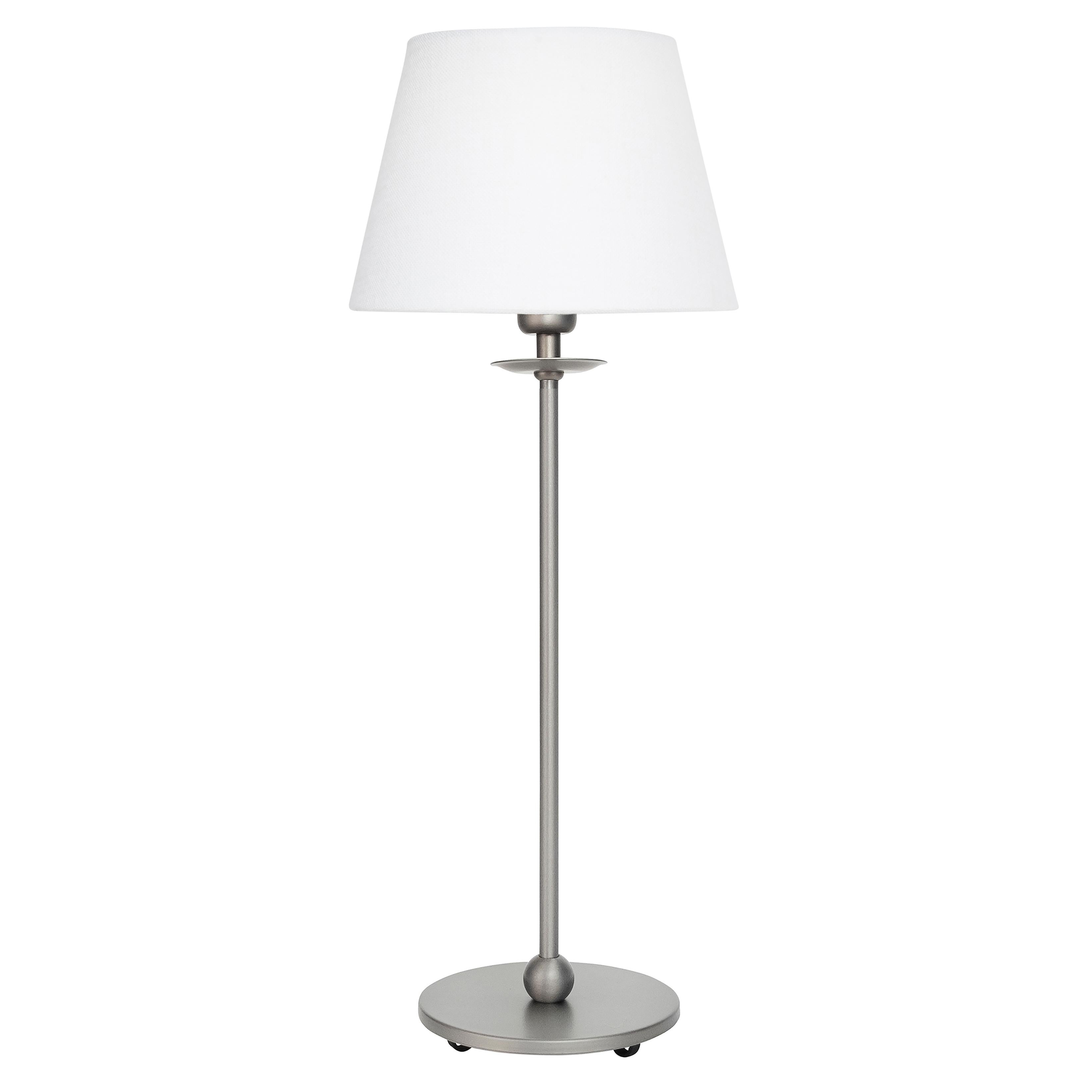 Swedish Konsthantverk Uno Small Brushed Steel Table Lamp For Sale