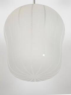 Konsthanverk Etched Glass and Chrome Pendant