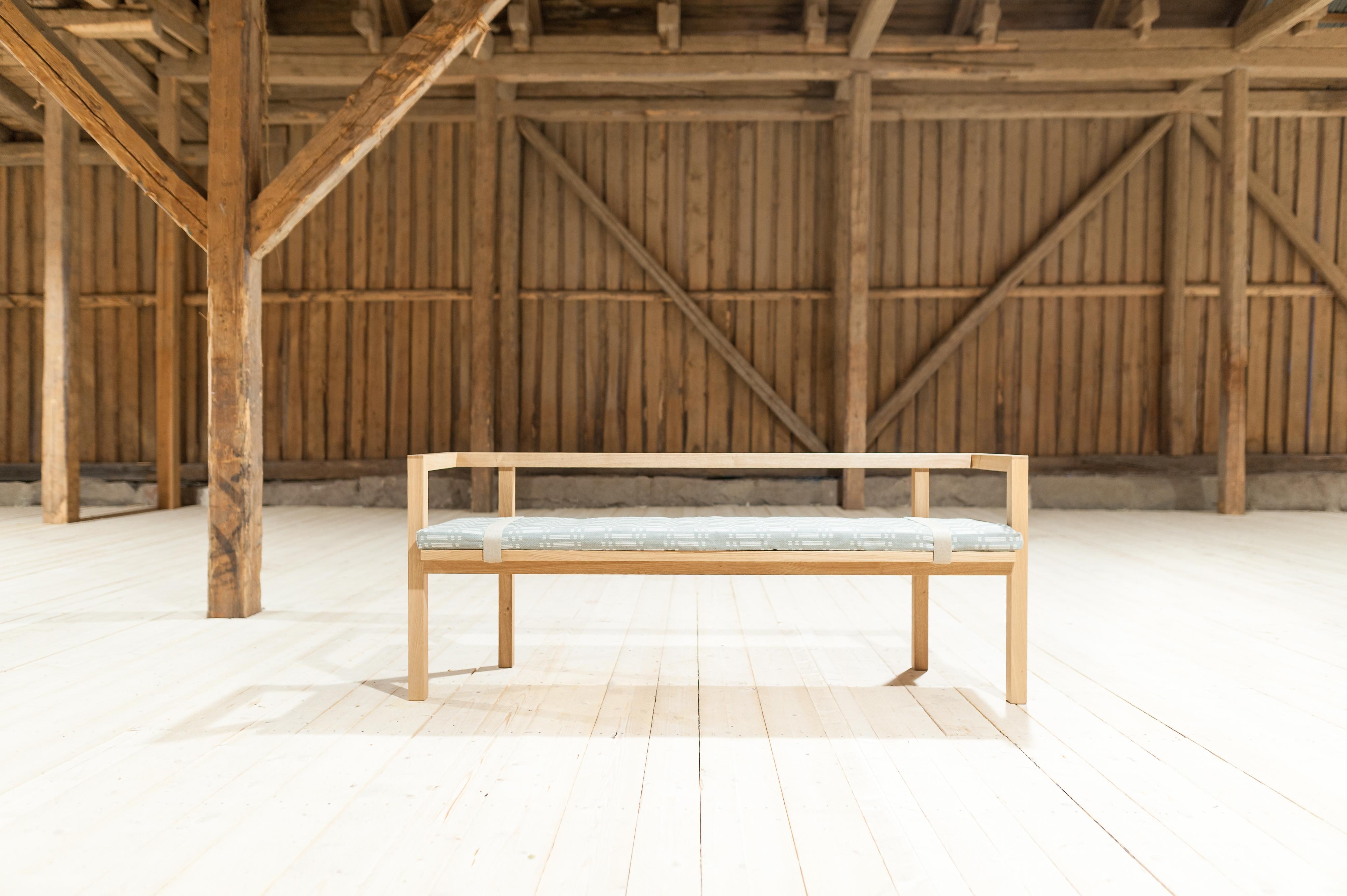 wooden bench with back indoor