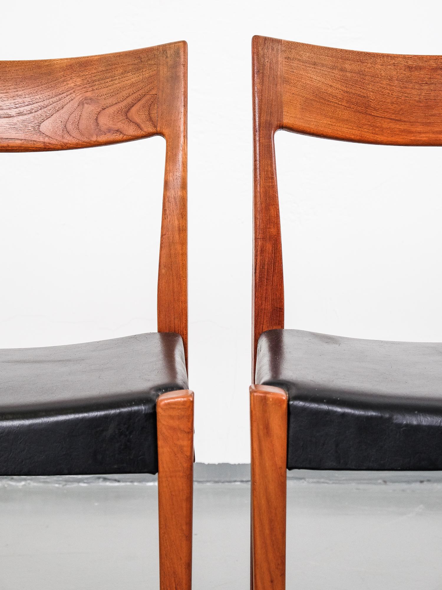 Scandinavian Modern 'Kontiki' Teak Dining Chairs by Yngve Ekström for Troeds, Set of 4