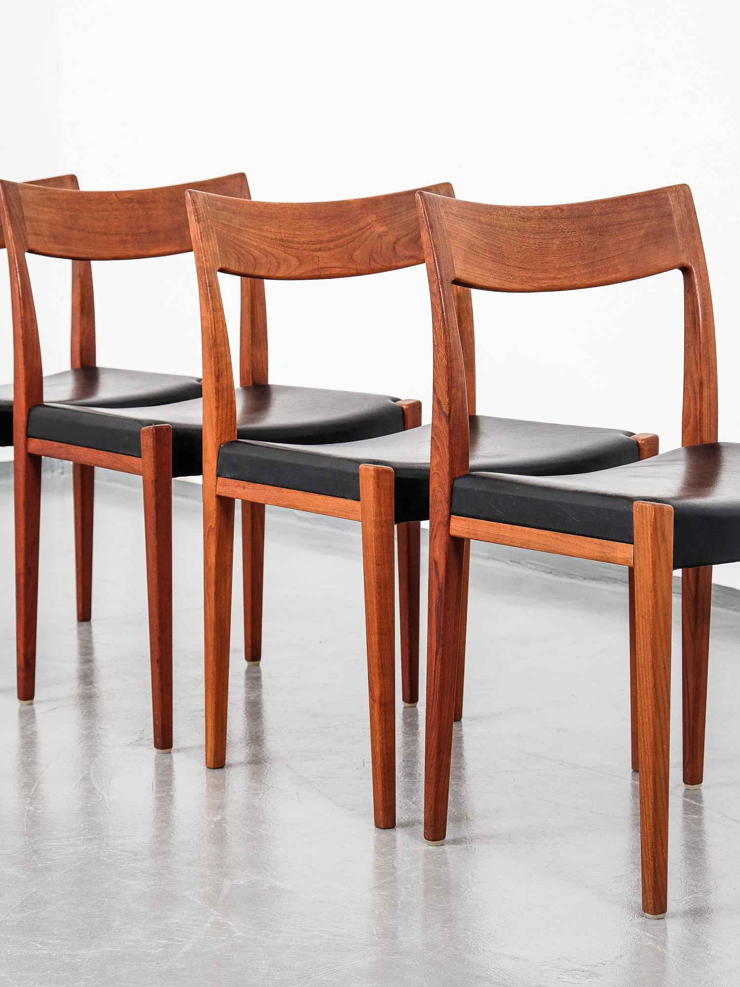 Mid-20th Century 'Kontiki' Teak Dining Chairs by Yngve Ekström for Troeds, Set of 4