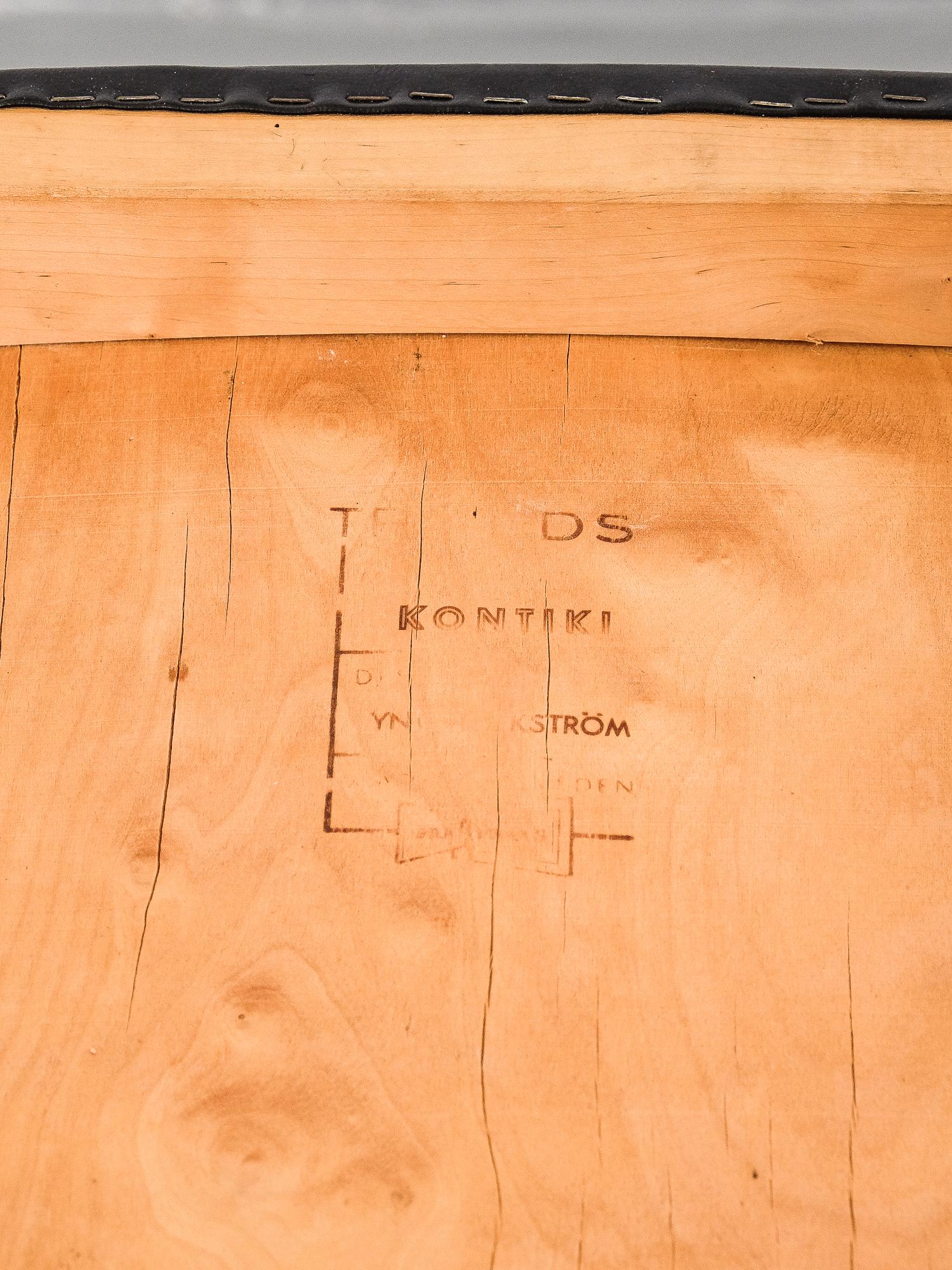 Faux Leather 'Kontiki' Teak Dining Chairs by Yngve Ekström for Troeds, Set of 4