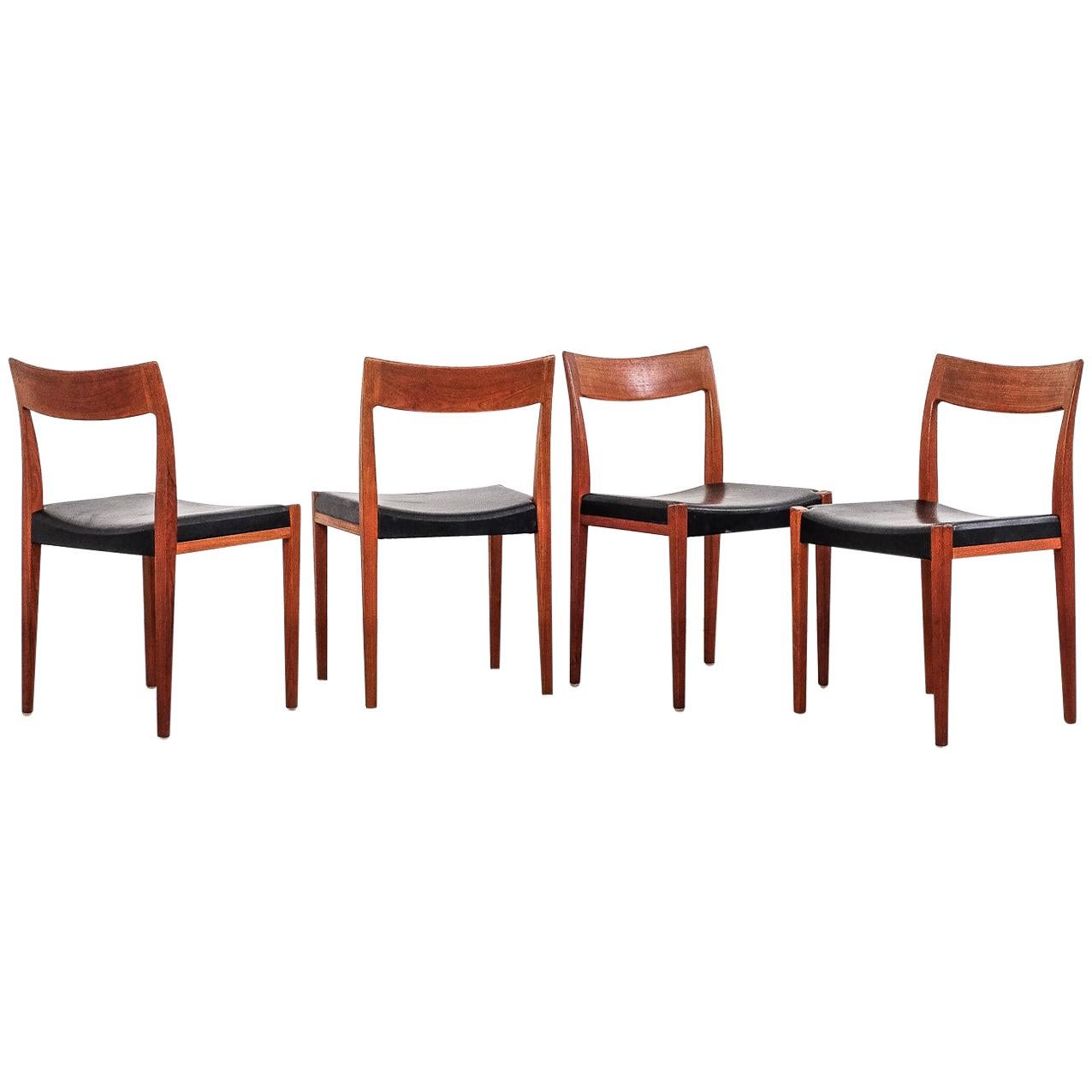 'Kontiki' Teak Dining Chairs by Yngve Ekström for Troeds, Set of 4
