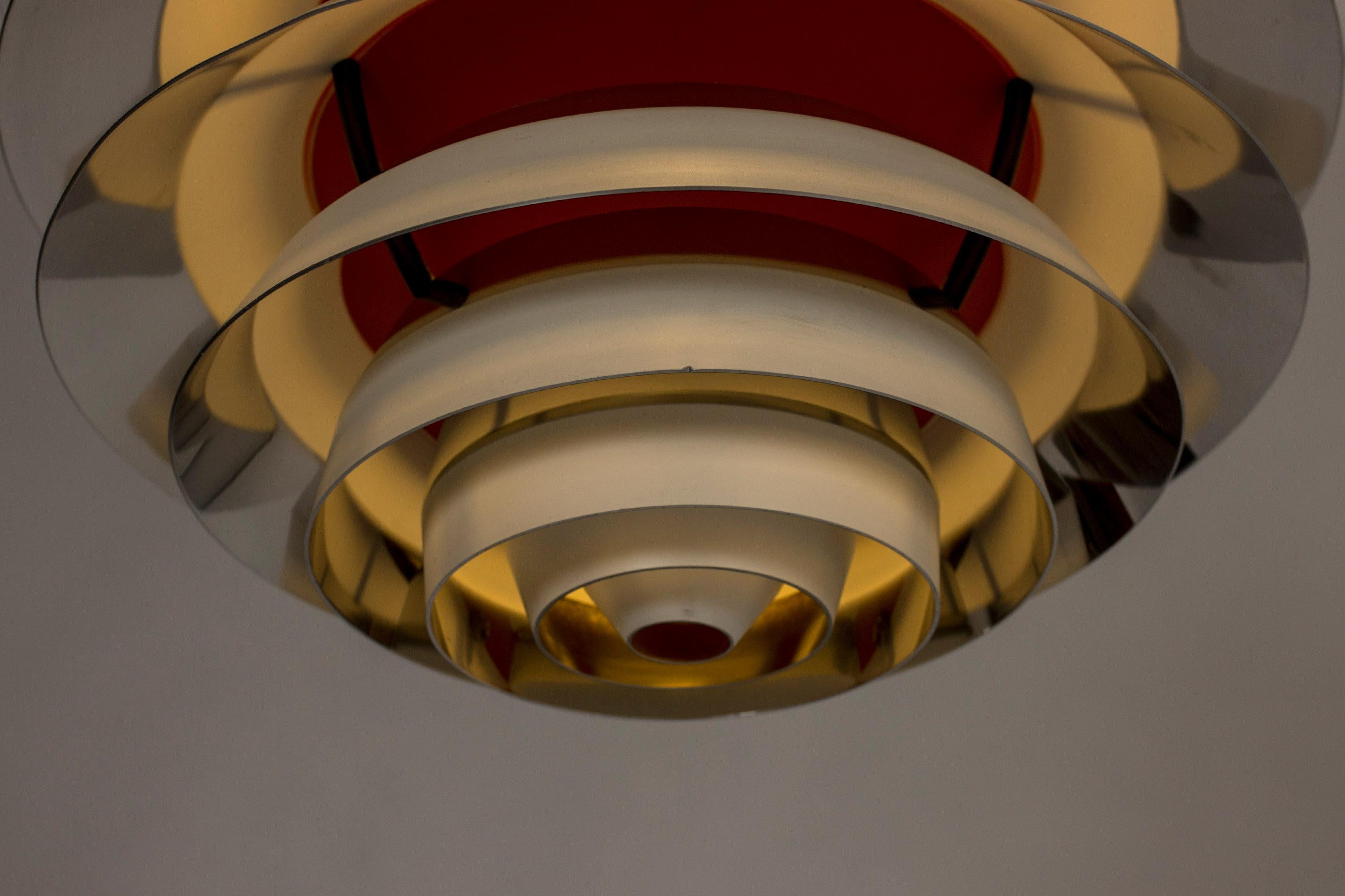 Painted “Kontrast” Pendant Lamp by Poul Henningsen for Louis Poulsen For Sale
