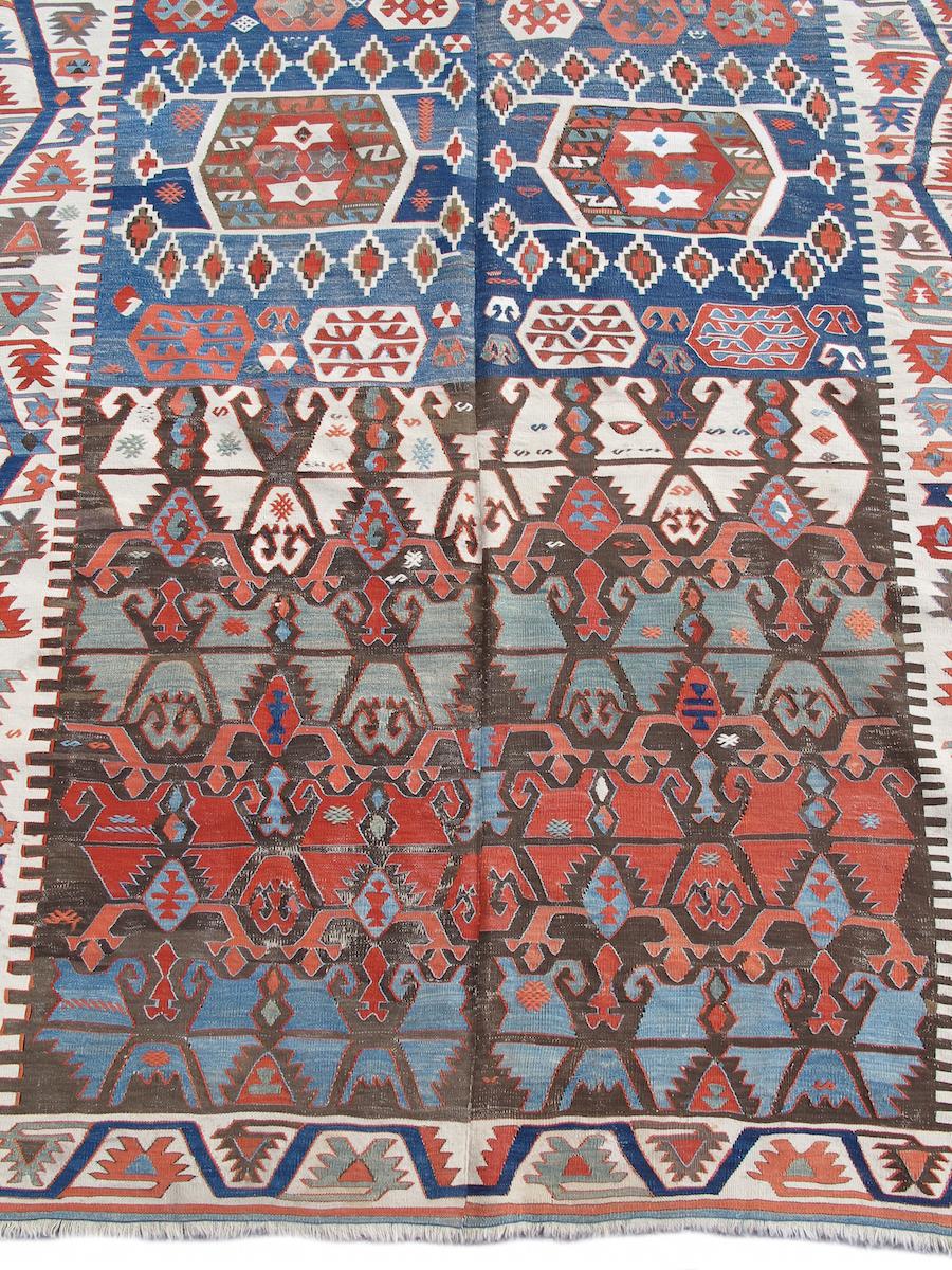 Central Asian Antique Anatolian Konya Kilim Rug, 19th Century For Sale