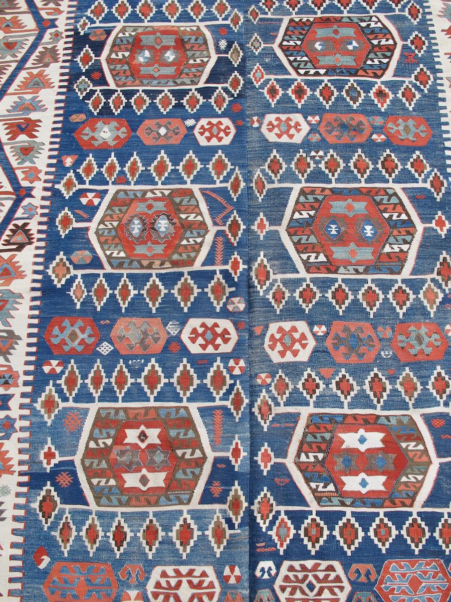 Antiguo Kilim Konya de Anatolia, Siglo XIX Anudado a mano en venta