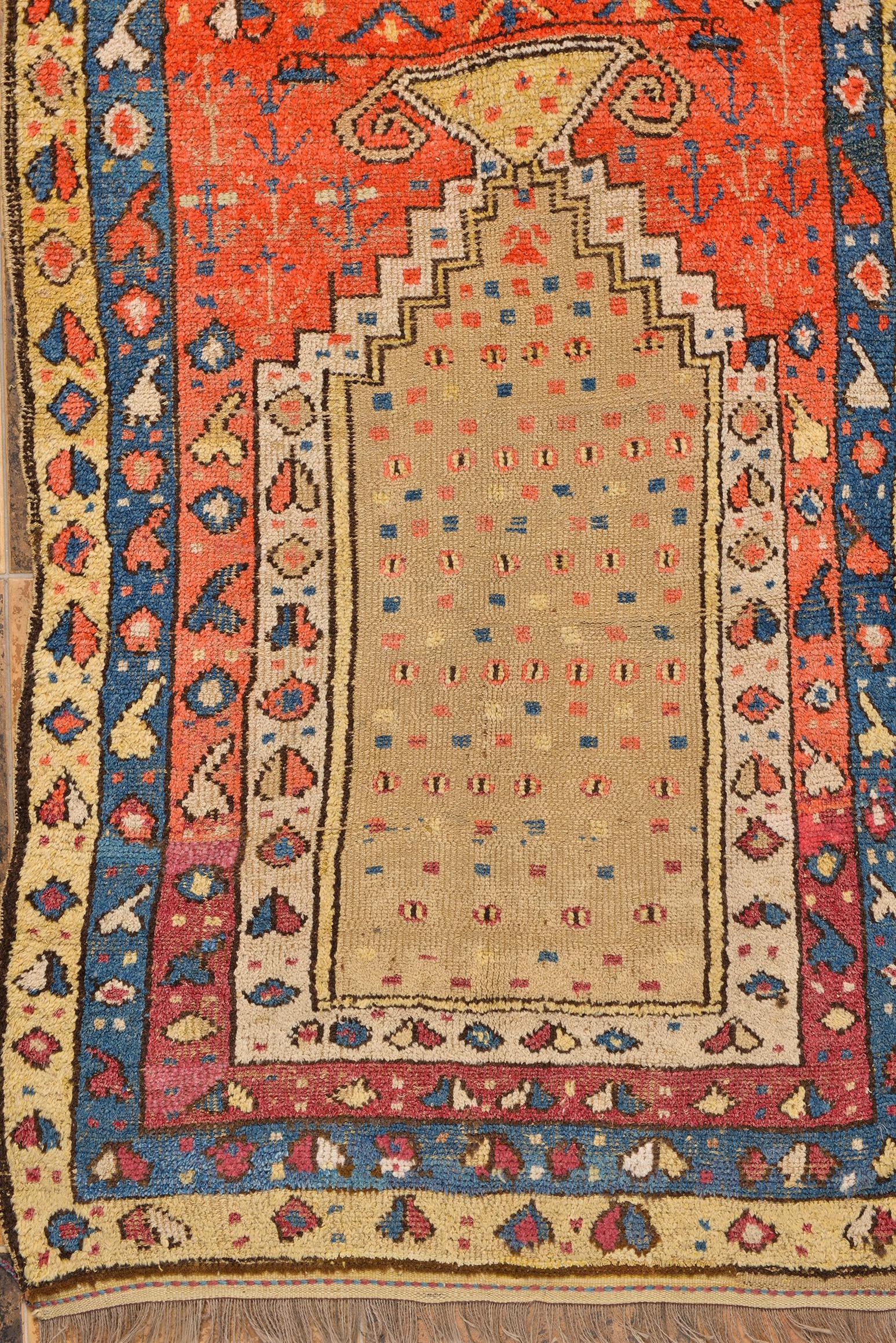  Konya Prayer Rare Antique Rug from 19th Century For Sale 4