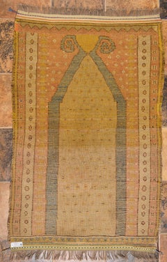 Antique Konya Prayer Rug, Hand-Knotted Wool, Turkey, Circa 1880
