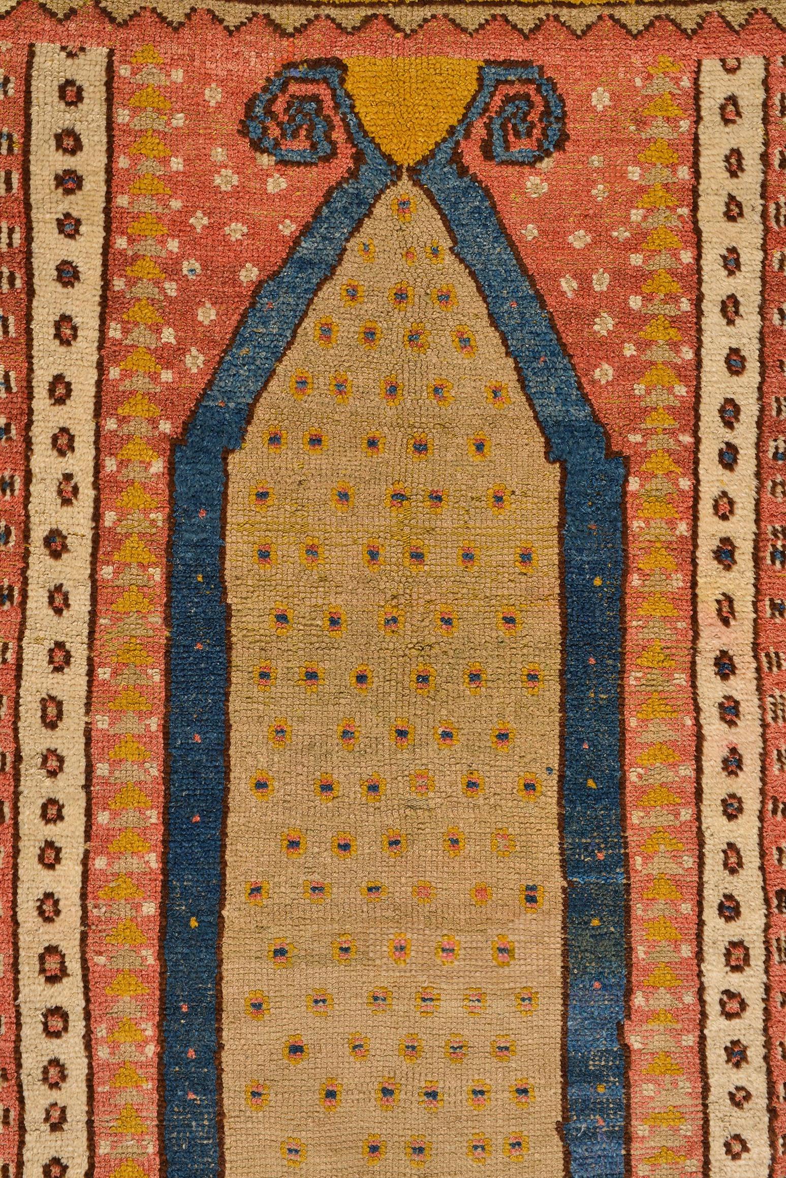 Turkish  Konya Prayer Rare Antique Rug from 19th Century For Sale