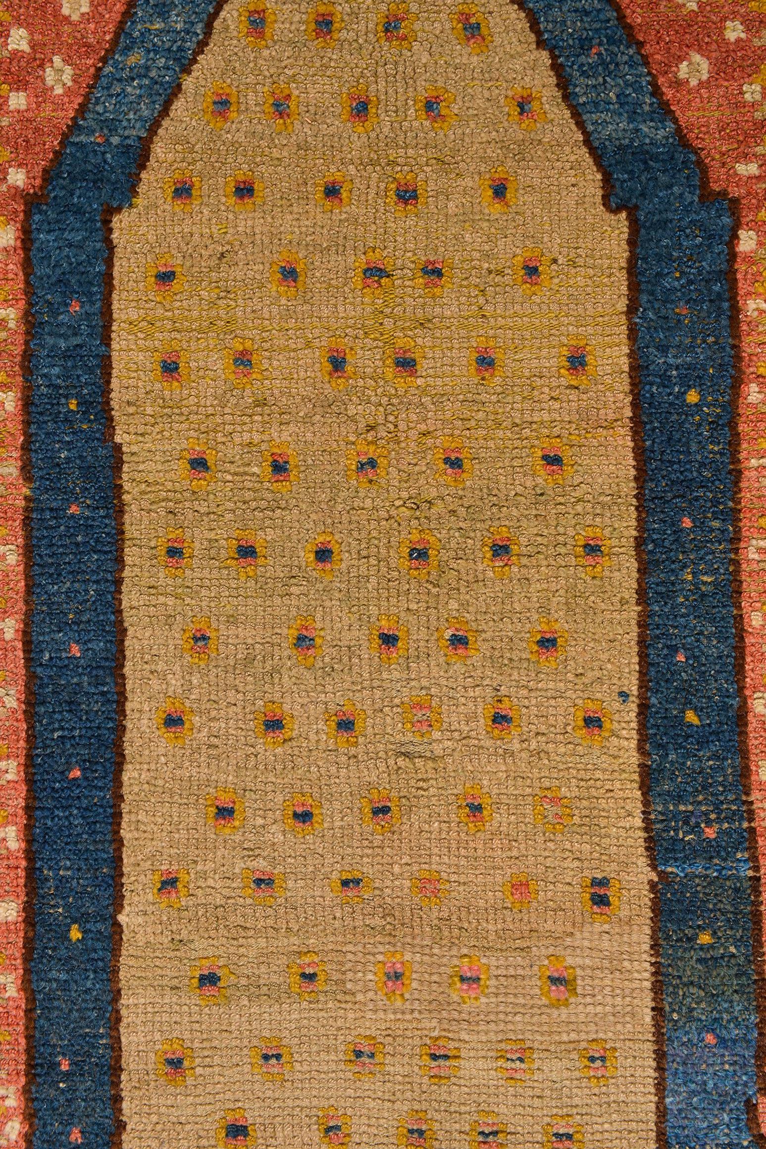  Konya Prayer Rare Antique Rug from 19th Century In Fair Condition For Sale In Alessandria, Piemonte