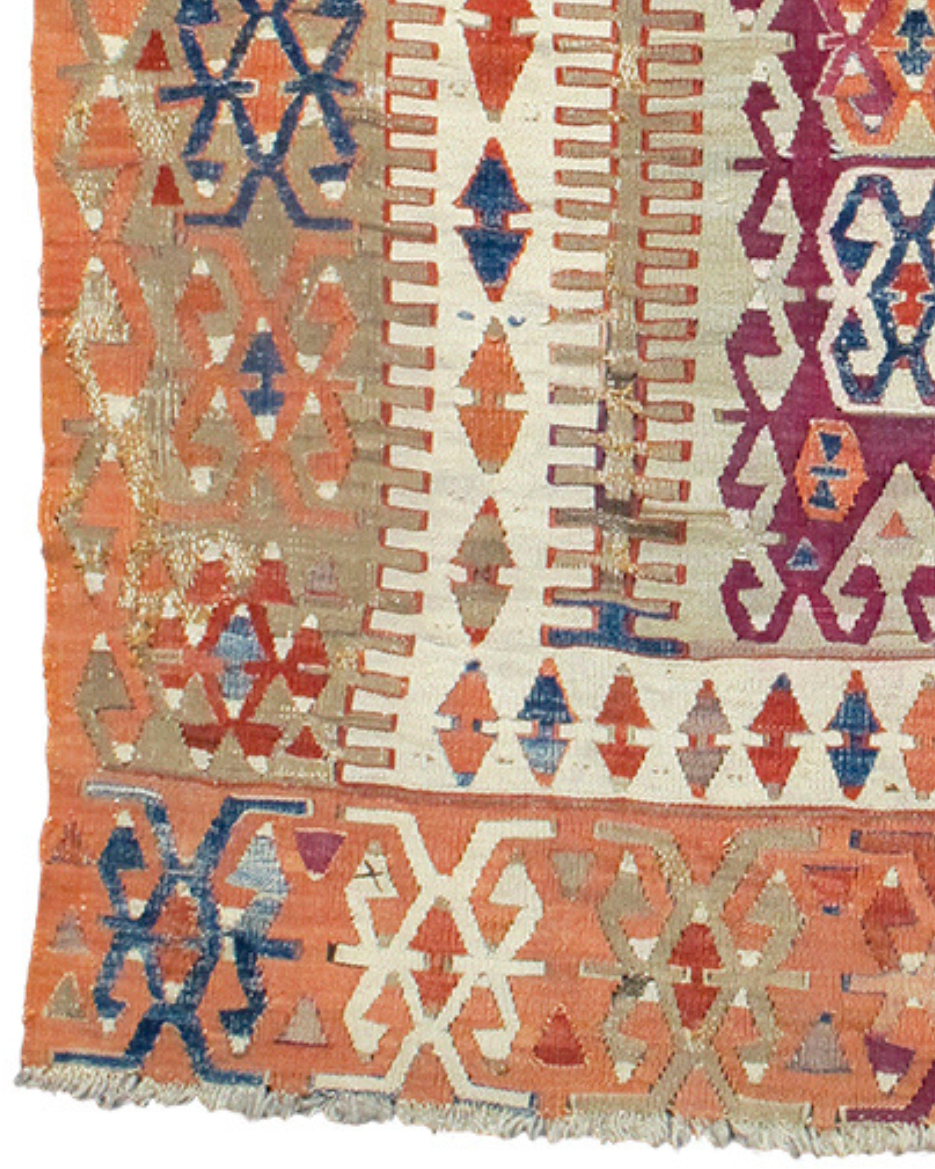 Hand-Woven Konya Prayer Kilim, Late 19th Century For Sale