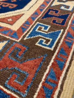 Konya Turkish Mini Rug • Handmade Wool Carpet • 3x3 Square Scatter / Accent Rug