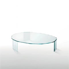 Kooh-I-Noor Low Oval Table in Extralight Glass by Piero Lissoni for Glas Italia
