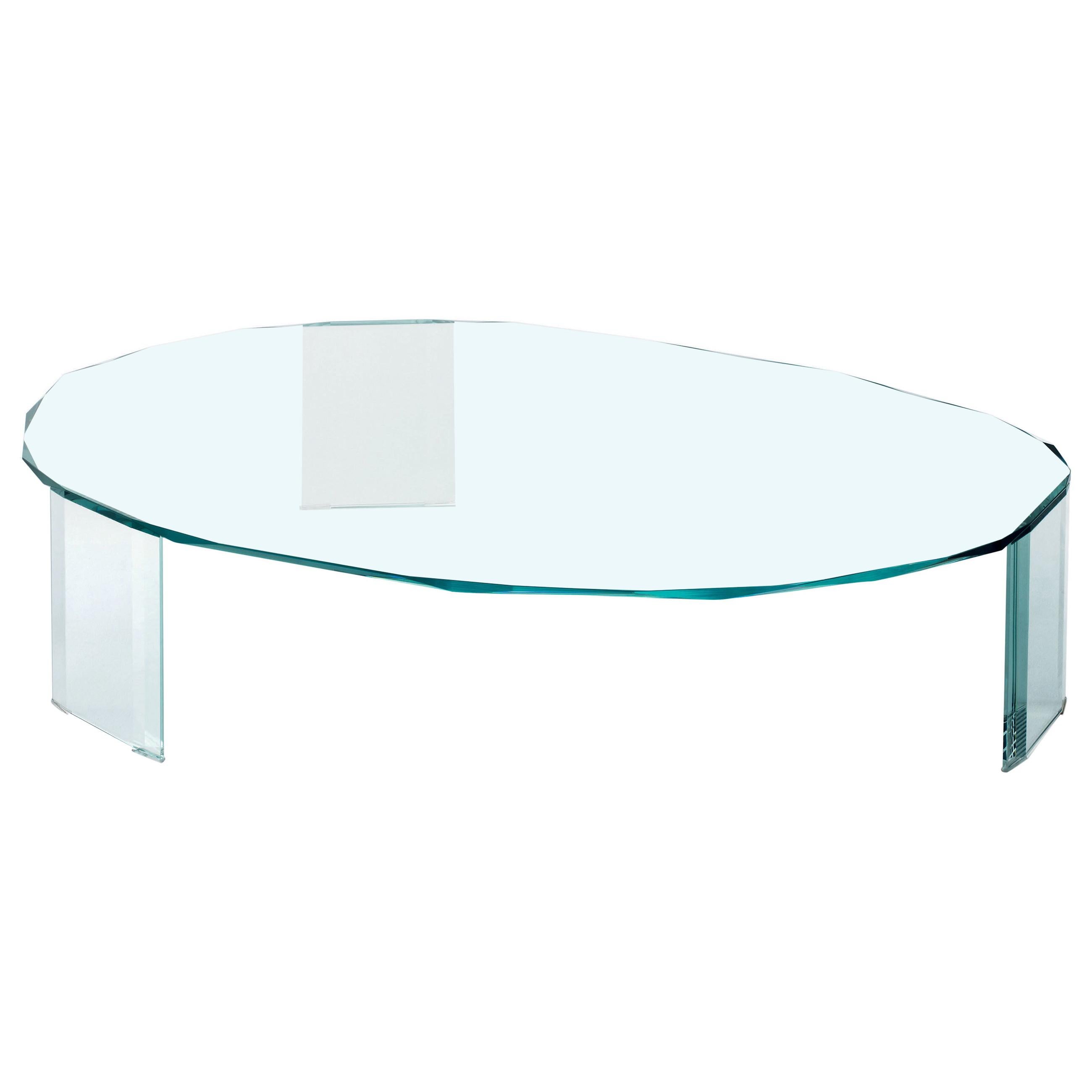 KOOH-I-NOOR Transparent Glass Low Table, by Piero Lissoni for Glas Italia