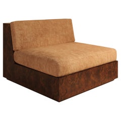 Koohdasht I Modular Sofa – Glossy Burl Wood with Upholstered in DEDAR