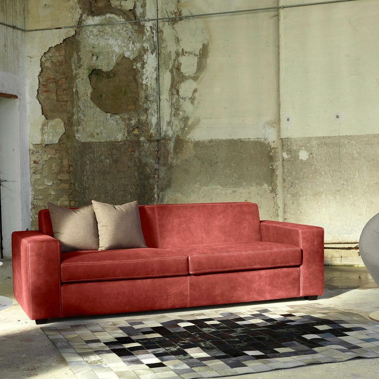 Kooi Brick Red Sofa For Sale at 1stDibs