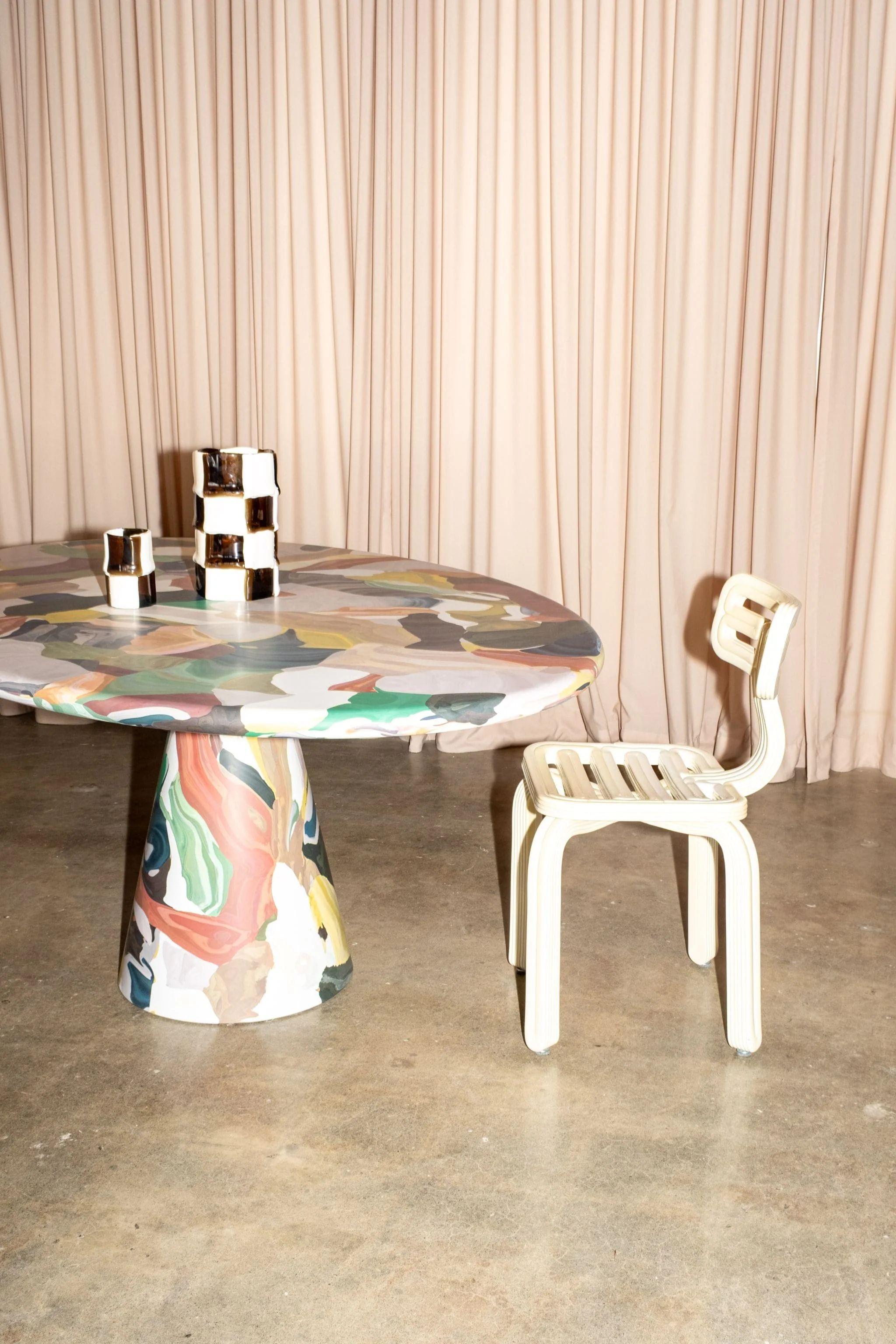 Bold, sculptural, and just a little bit other worldly—meet the Chubby Chair. Engineered by Dirk van der Kooij using his own extrusion robot, this chair exudes charm in every line and curve. Crafted from repurposed fridge plastics, it’s a