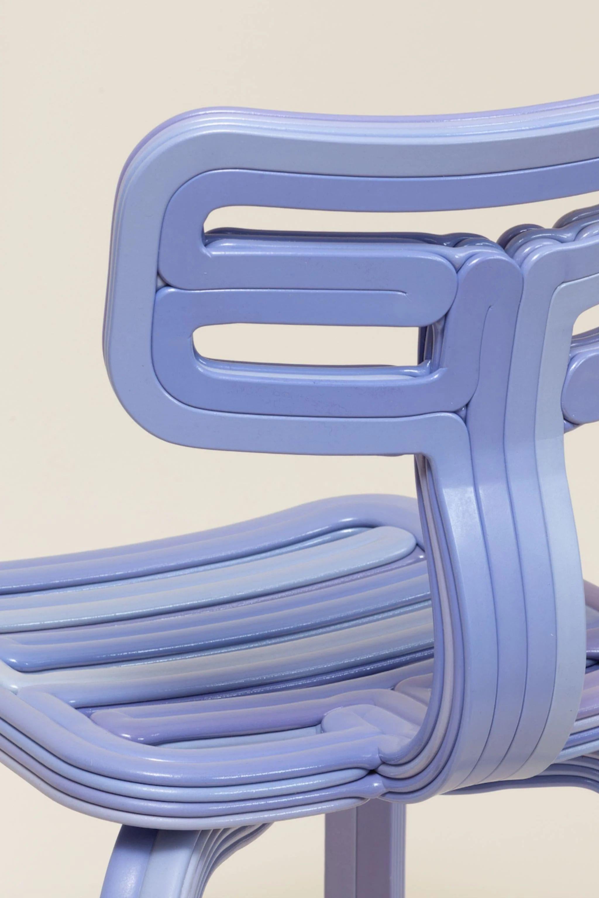 Steel Kooij Chubby Chair in Forget-Me-Not by Dirk van der Kooij For Sale