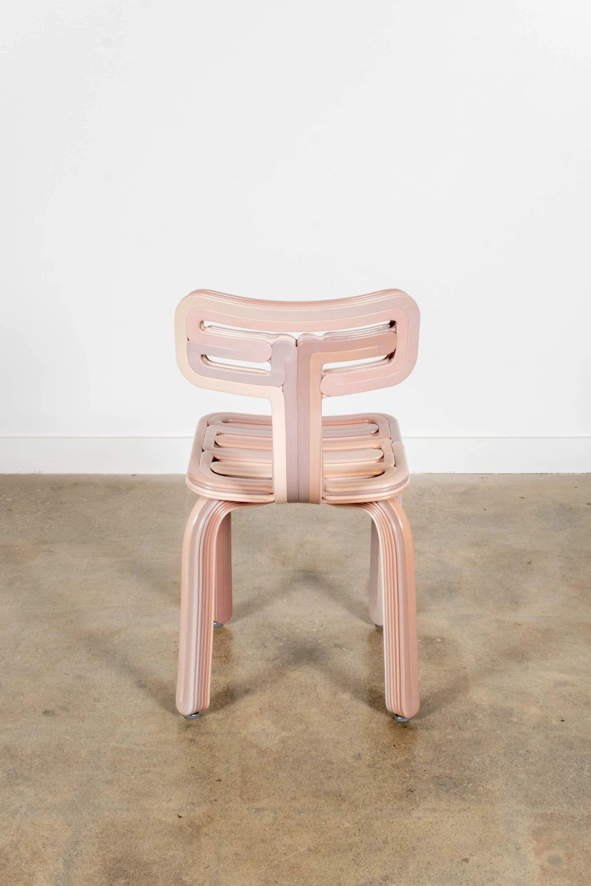 Olandese Sedia Kooij Chubby in rosa ceramica di Dirk van der Kooij in vendita