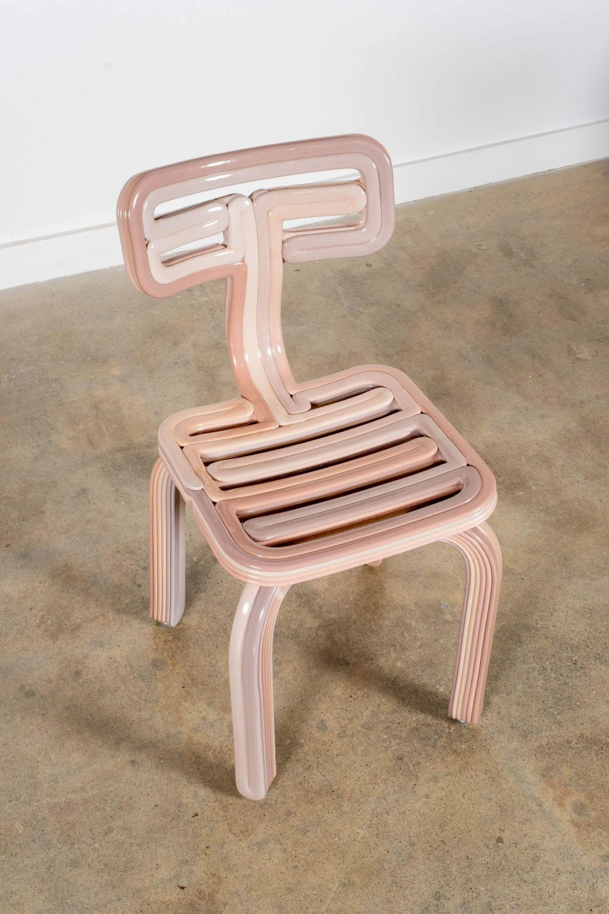 XXI secolo e contemporaneo Sedia Kooij Chubby in rosa ceramica di Dirk van der Kooij in vendita