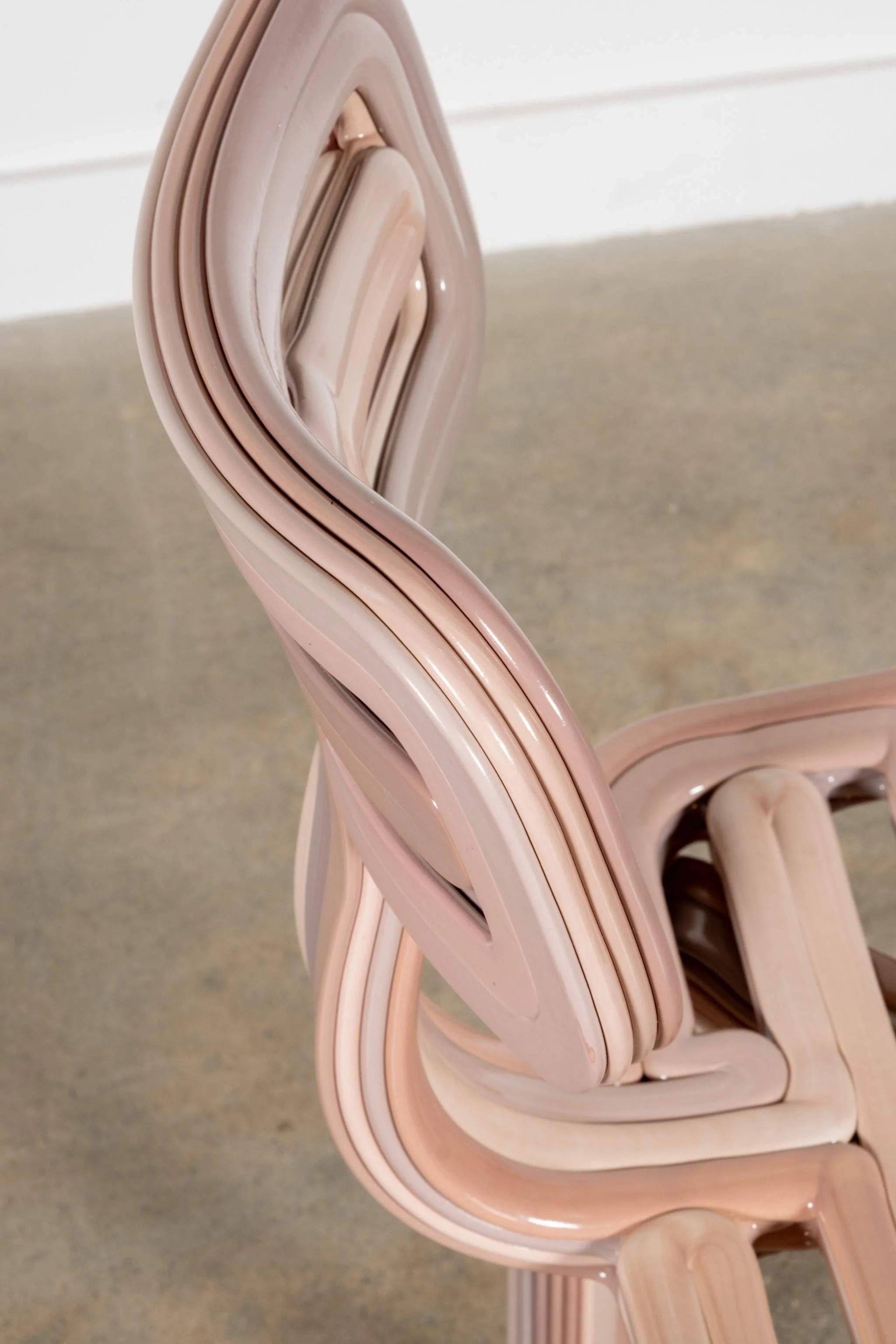 Sedia Kooij Chubby in rosa ceramica di Dirk van der Kooij in vendita 2