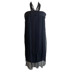 Schwarzes perlenbesetztes Midikleid von Kookai.