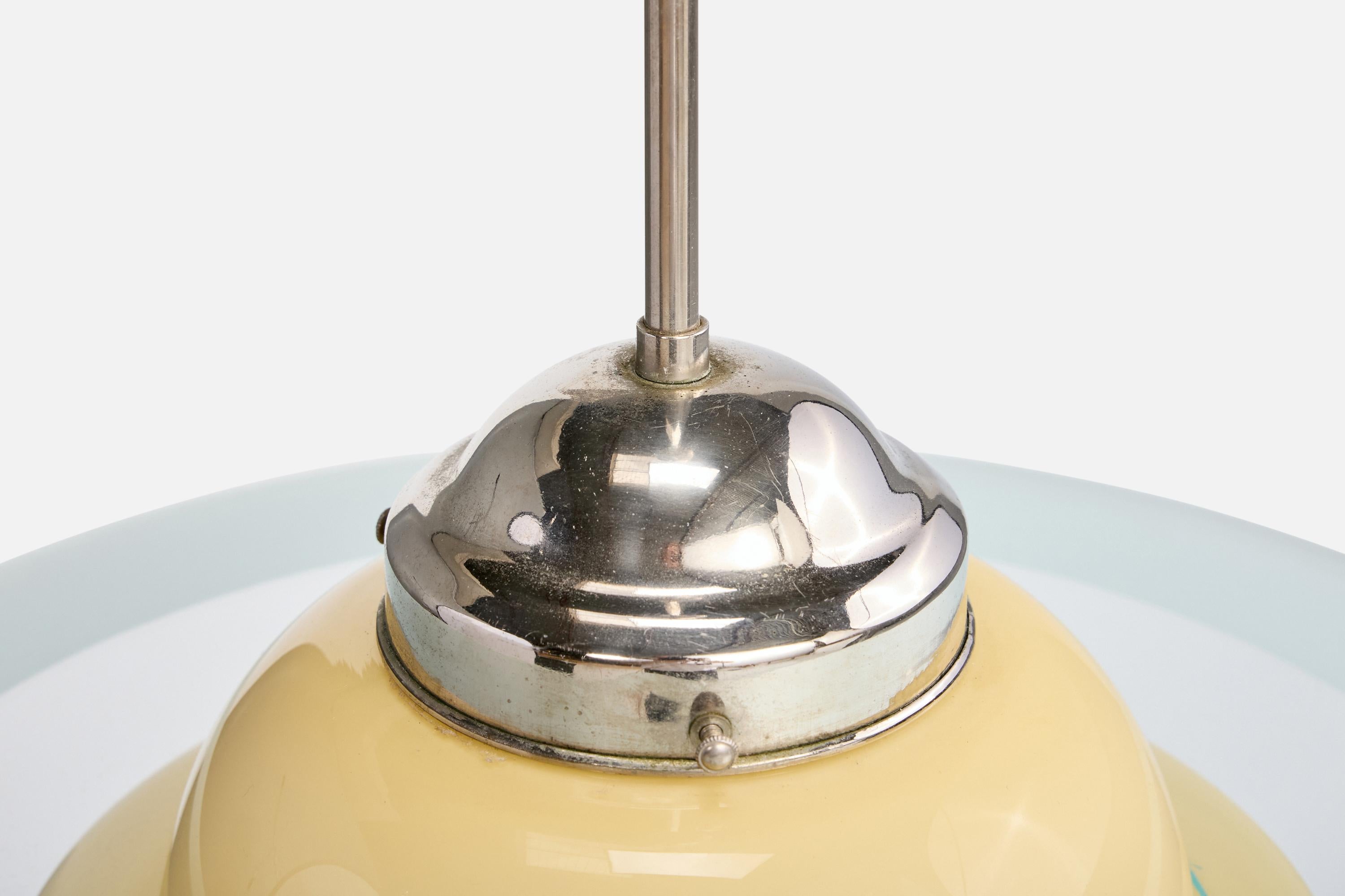 Kooperativa Förbundet, Lámpara colgante, Cristal, Níquel, Suecia, Década de 1940 en venta 2