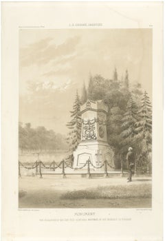 Koopman Monument, Utrecht Cemetery, Dutch Architecture Print, Leliman, 1865-1866