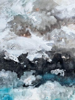 Illusion, abstrait moderne, 147x70 cm, peinture, acrylique sur toile