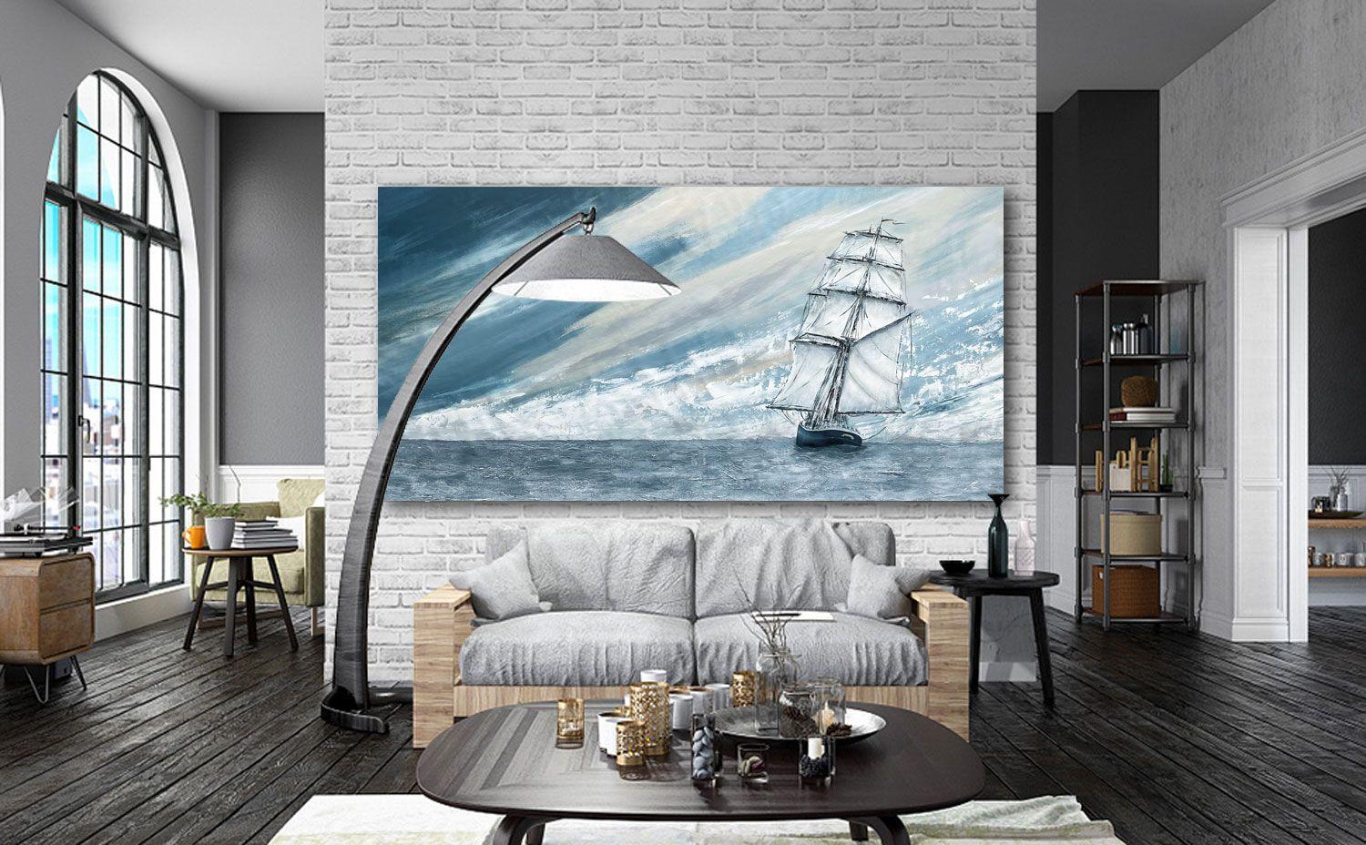 Morgenster Tall Ship - Marine Art 145X80cm, Painting, Acrylic on CanvasMorgenste For Sale 1
