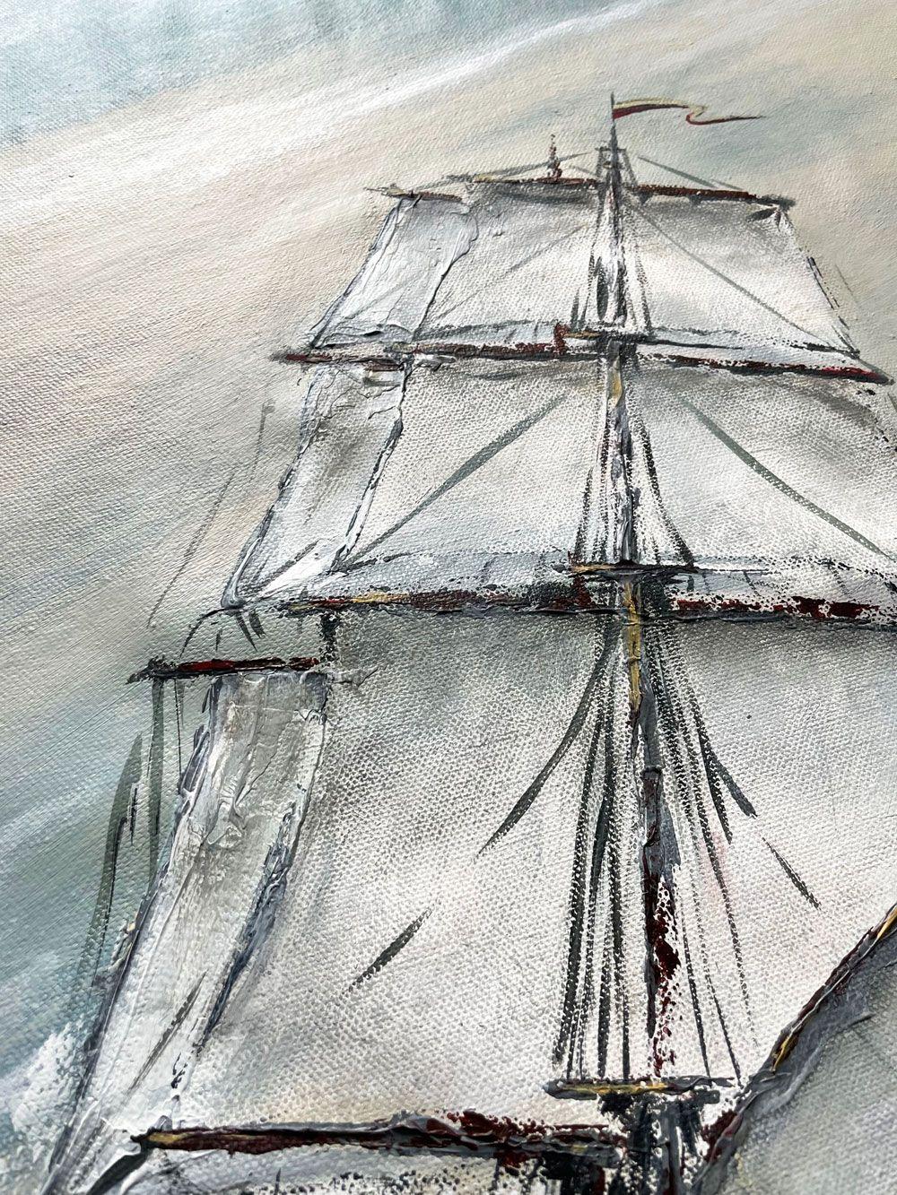 Morgenster Tall Ship - Marine Art 145X80cm, Painting, Acrylic on CanvasMorgenste For Sale 4