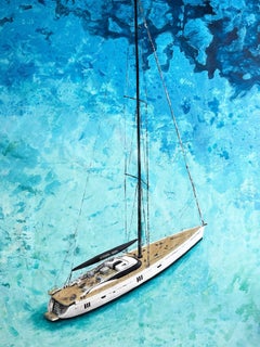 Oyster 745 - Yate de lujo - Cuadro gran formato, Pintura, Acrílico sobre lienzo