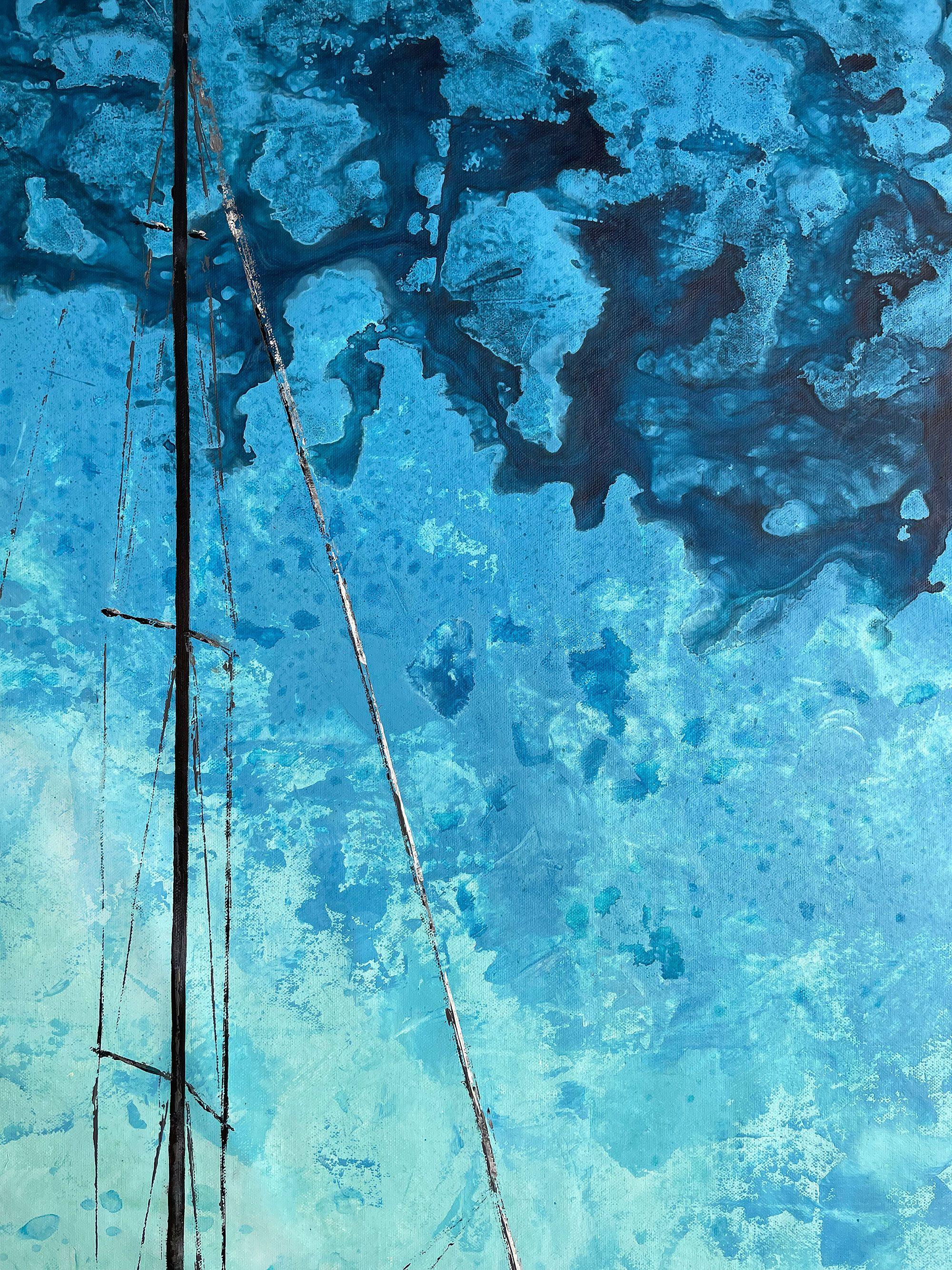 Oyster 745 - Luxury Yacht - Peinture grand format, peinture, acrylique sur toile en vente 1