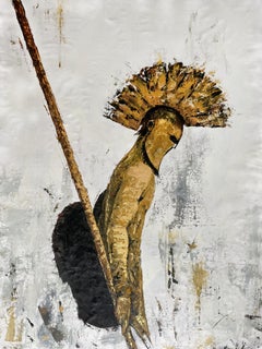 The Gladiator - Peinture expressionniste grand format, acrylique sur toile