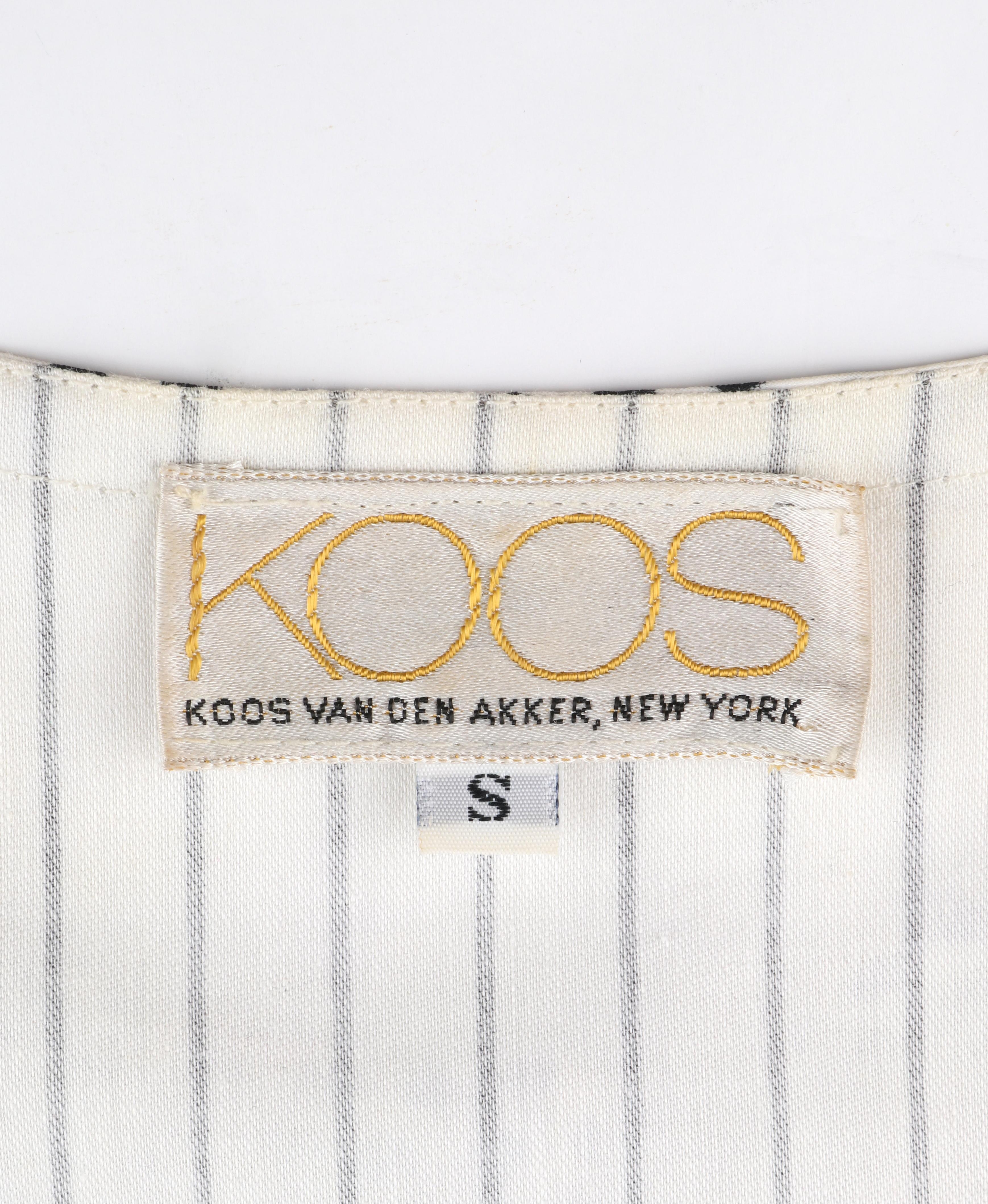KOOS VAN DEN AKKER c.1980's Floral Stripe Mod Art Mixed Print Belted Shift Dress 1