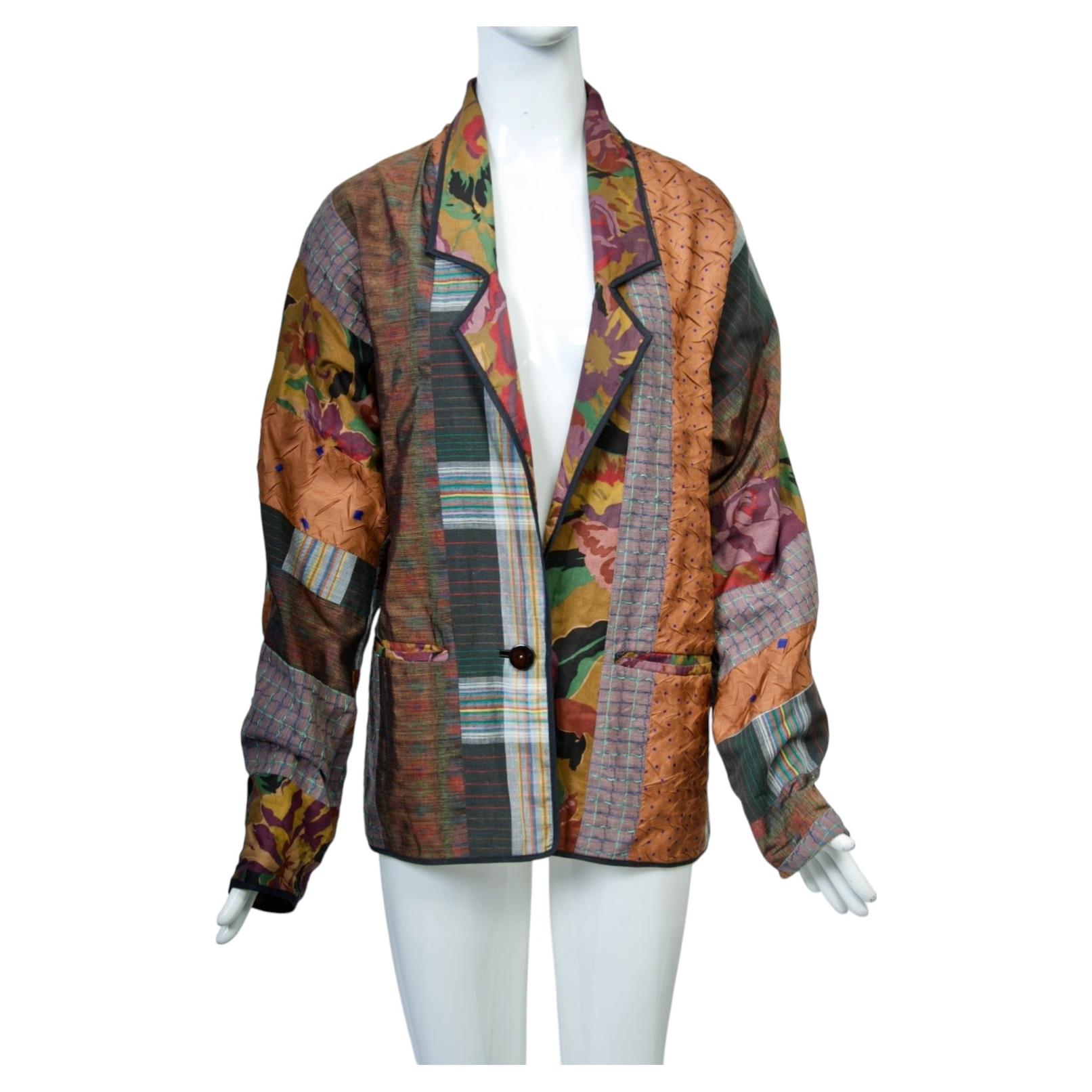 Chaqueta de patchwork de algodón de Koos van den Akker en venta