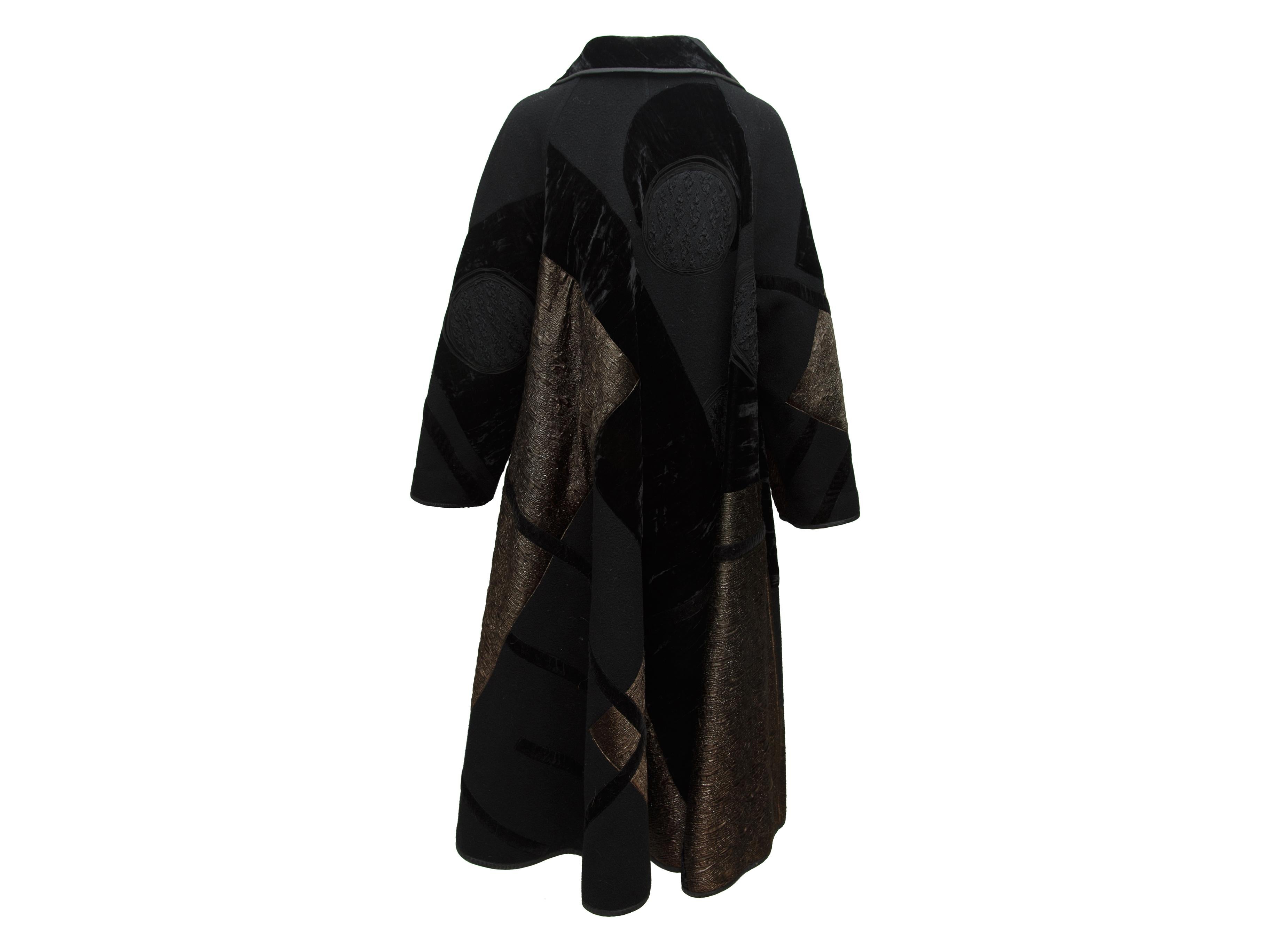 Koos Van Den Akker Couture Black Long Velvet Coat In Good Condition In New York, NY