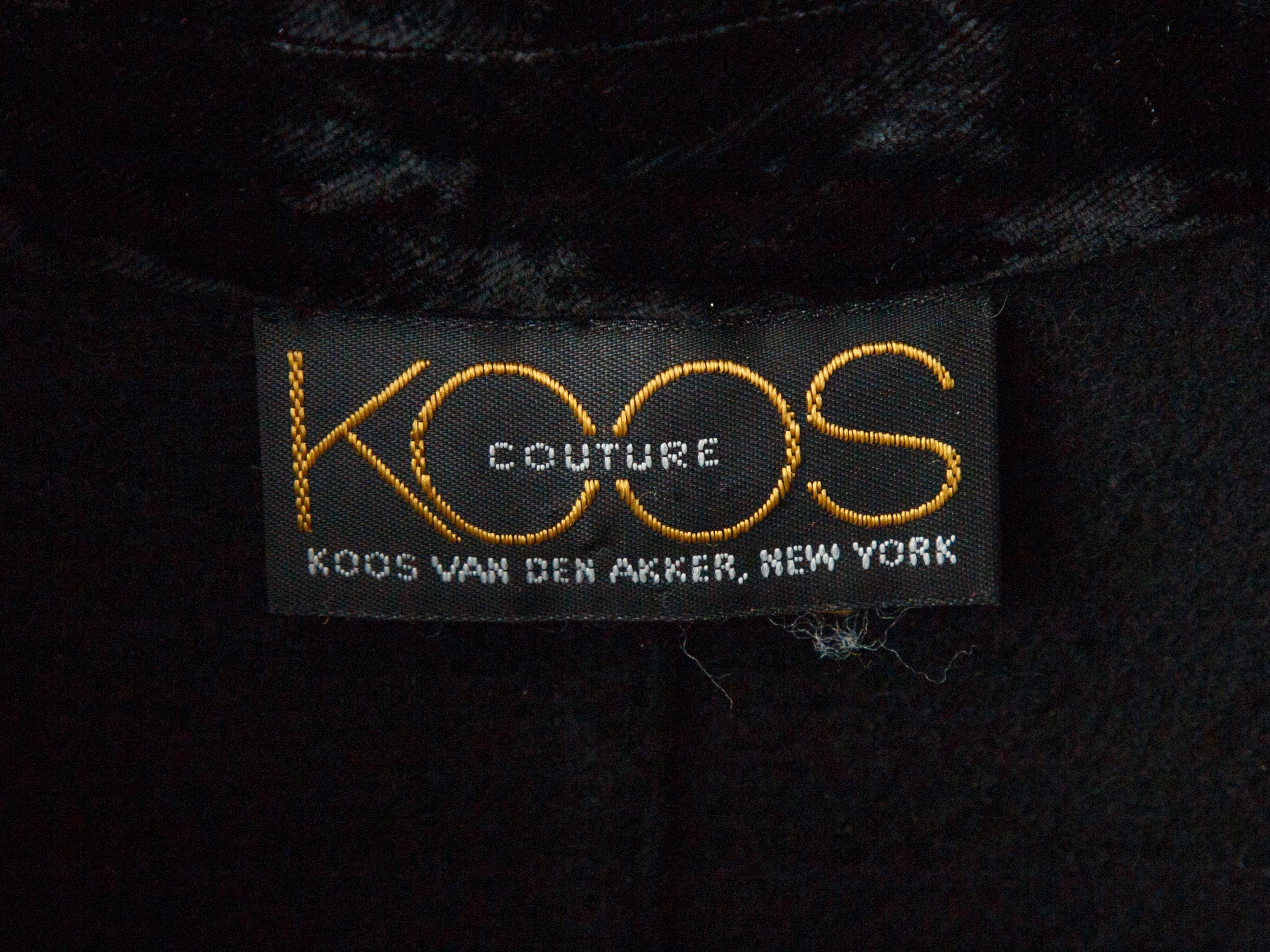 Women's Koos Van Den Akker Couture Black Long Velvet Coat
