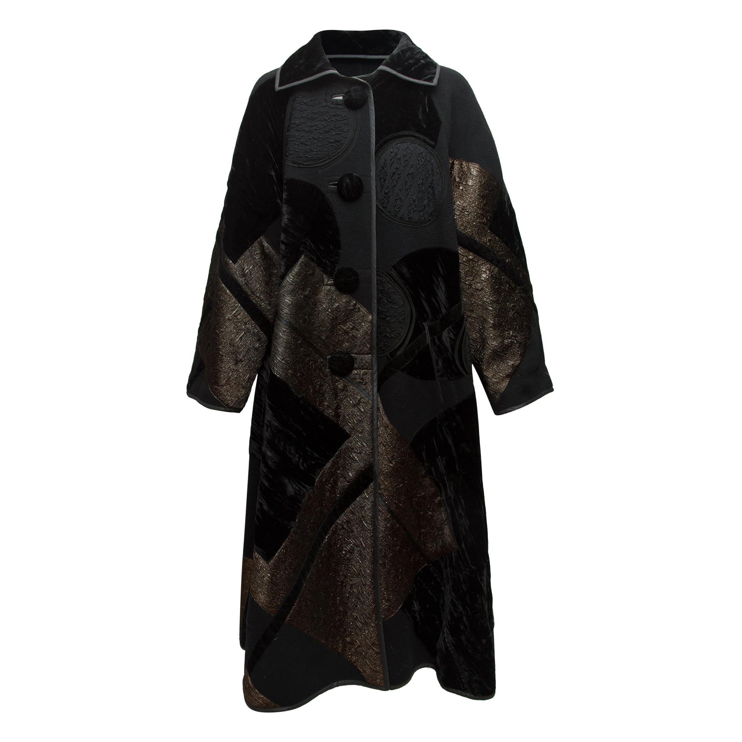 Koos Van Den Akker Couture Black Long Velvet Coat