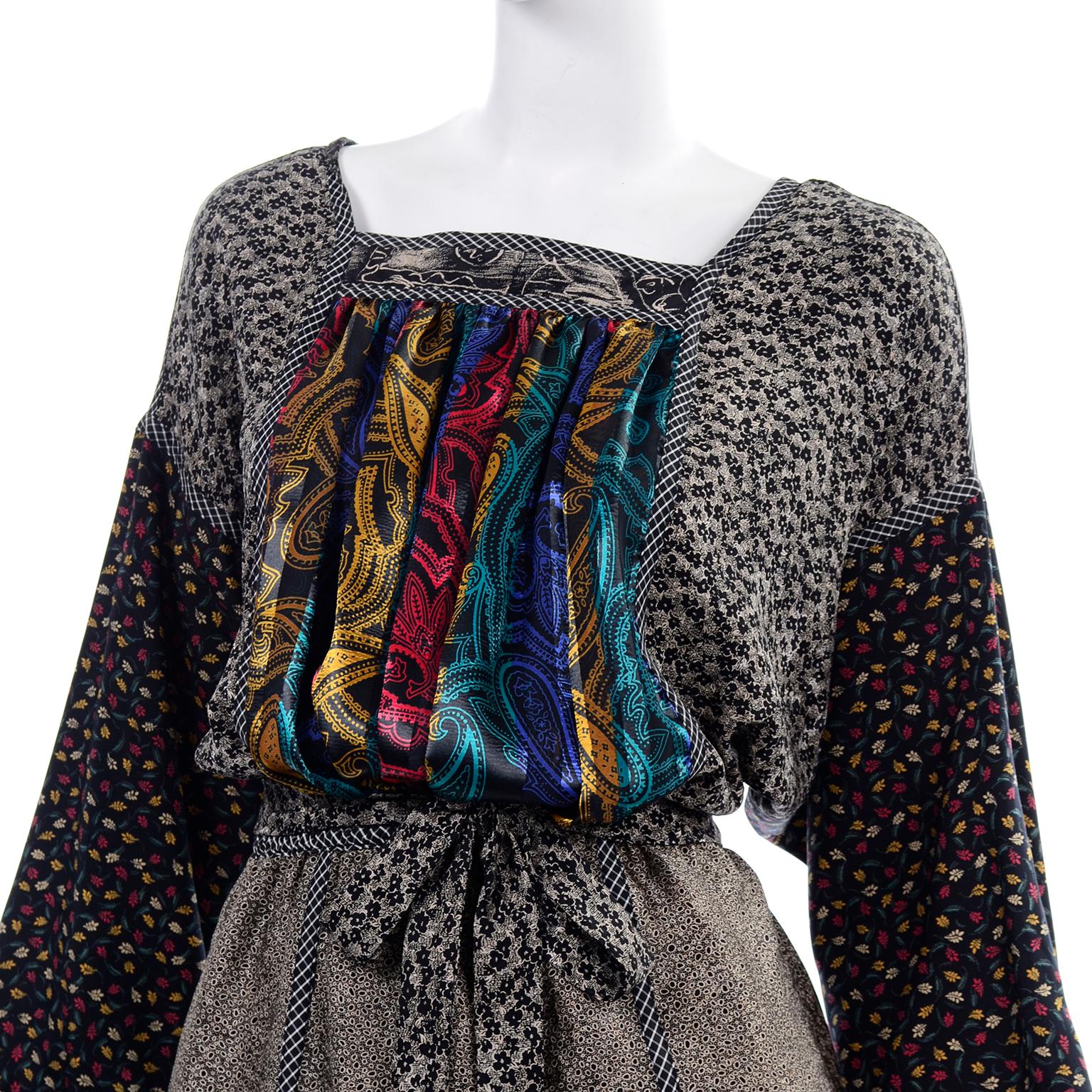 Koos Van den Akker Couture Collage Vintage 2 Piece Dress Abstract Patchwork 4