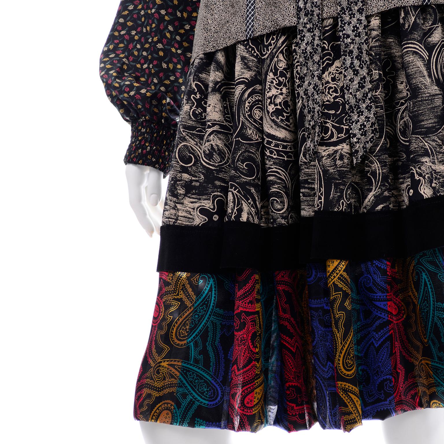 Koos Van den Akker Couture Collage Vintage 2 Piece Dress Abstract Patchwork 5