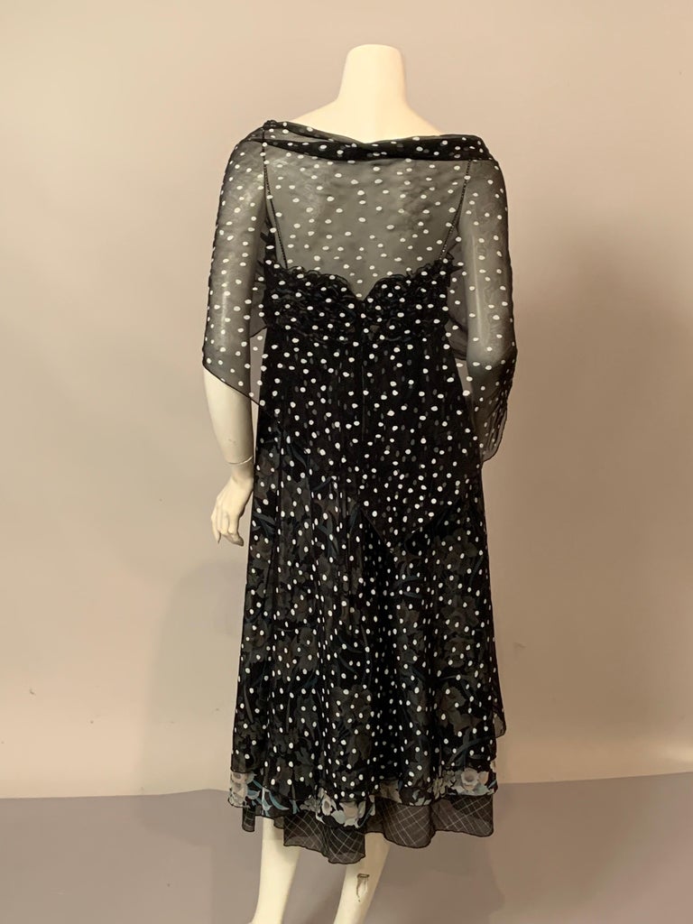 Koos van den Akker Dress with Polka Dots Daffodils and Tattersall Patterns For Sale 9