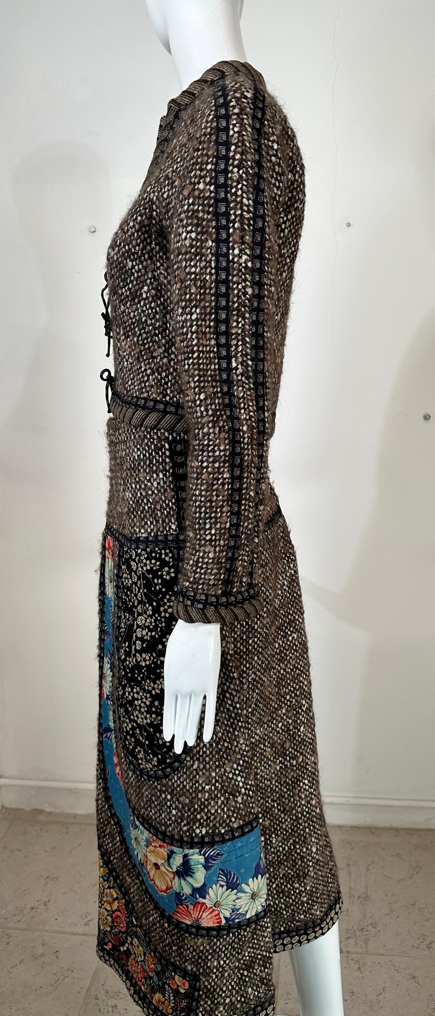 Koos van den Akker Wool & Quilted Cotton Print Cropped Jacket & Skirt Set 1970s 2