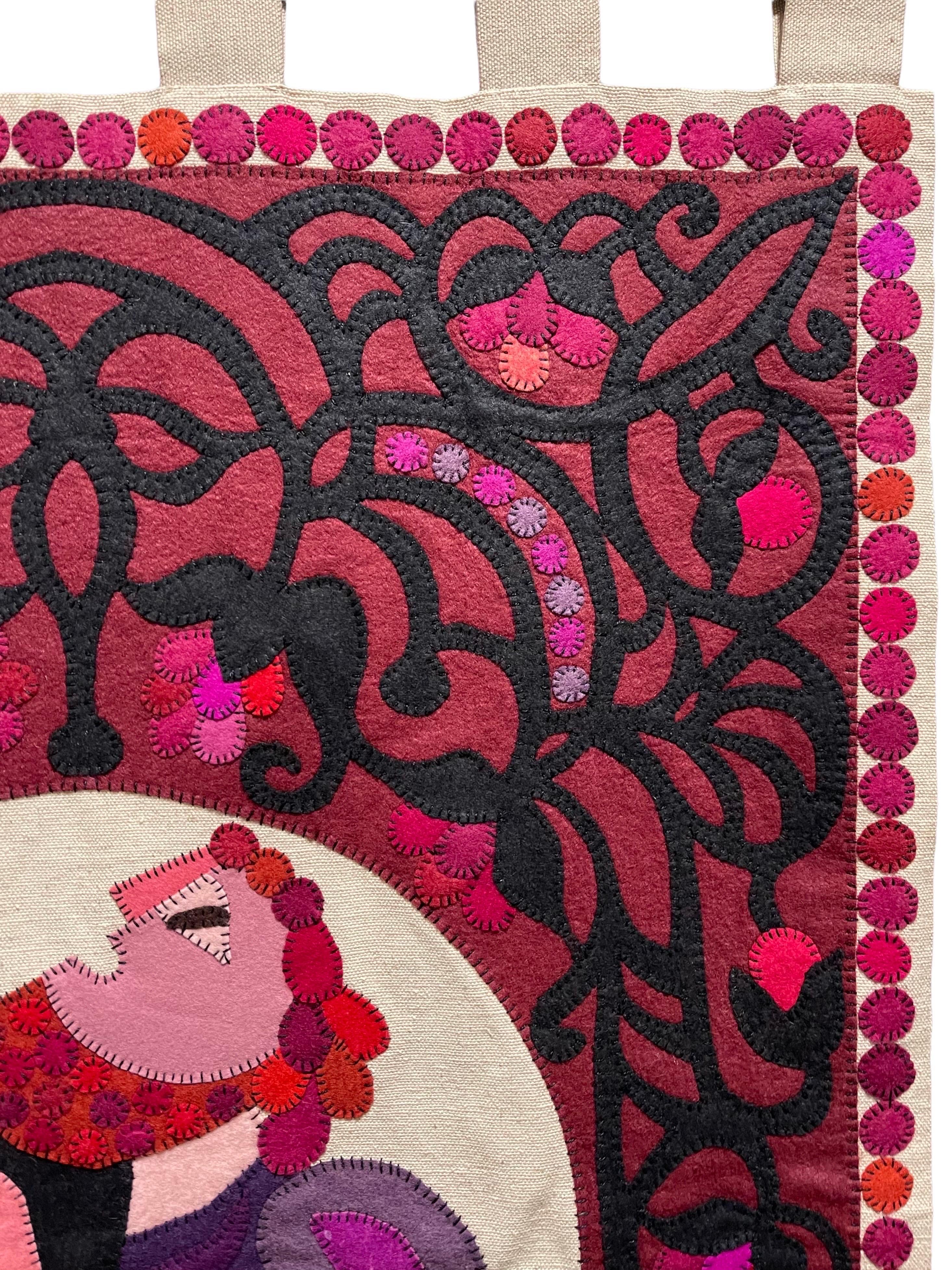 Feltro di lana Applique Vintage Israeli Judaica Folk Art Tapestry Kopel Gurwin in vendita 4
