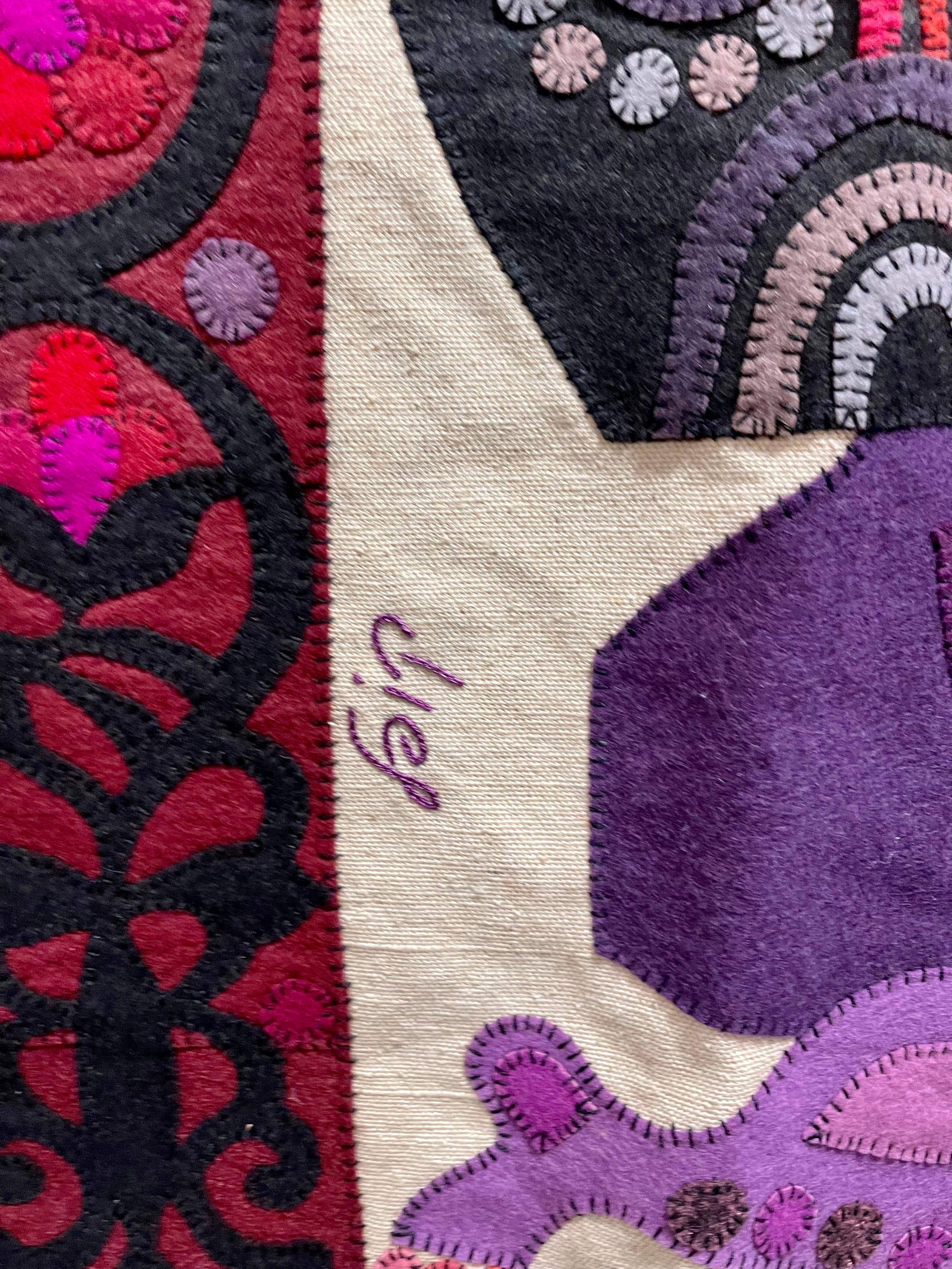 Feltro di lana Applique Vintage Israeli Judaica Folk Art Tapestry Kopel Gurwin in vendita 5