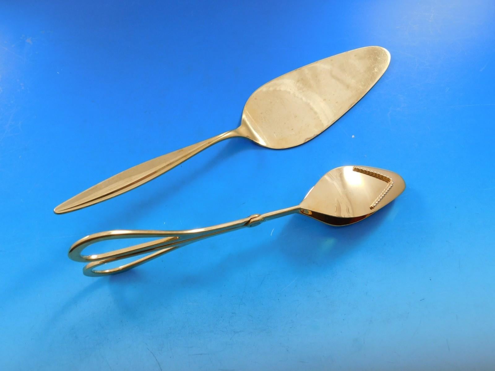 20th Century Kopenhagen Gold by Wmf 800 Silver Flatware Service 12 Dinner Set 178 pcs Modern For Sale